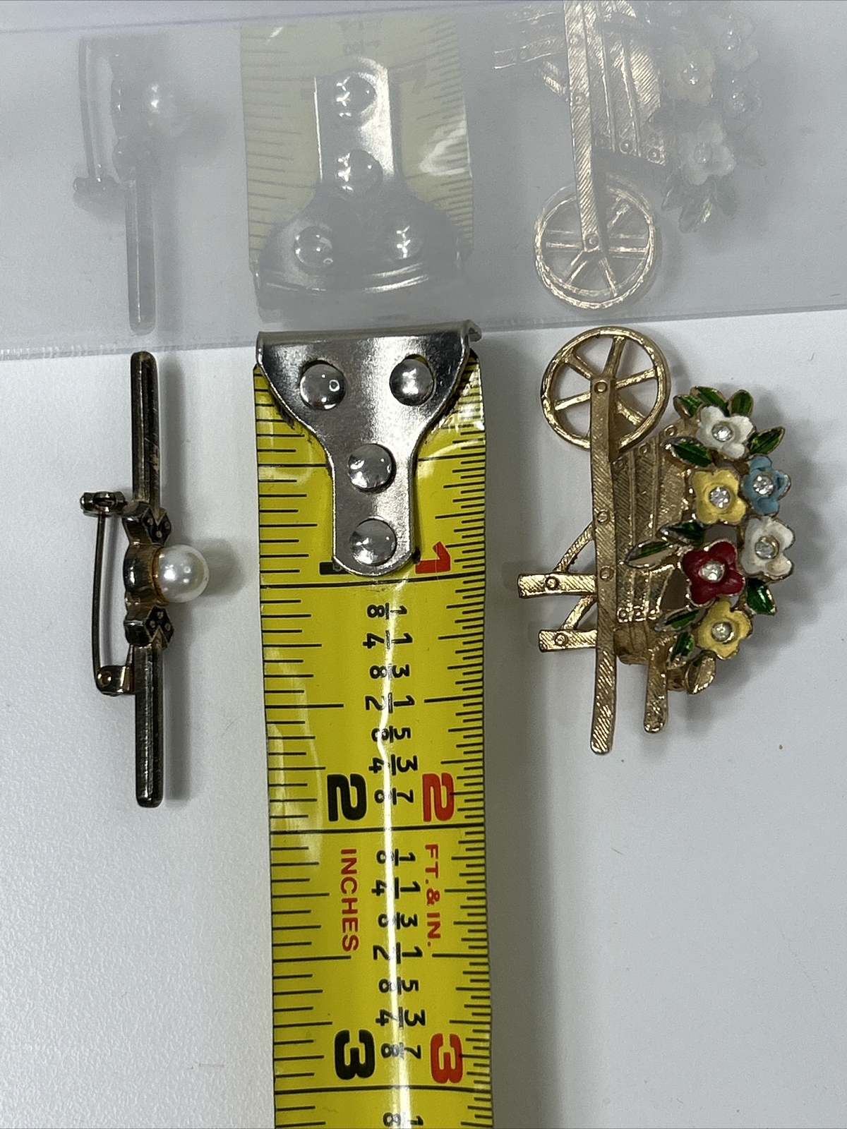 Brooch Pin Lot Swan Cat Leopard Wheelbarrow Flower Rhinestone Golden Silver READ
