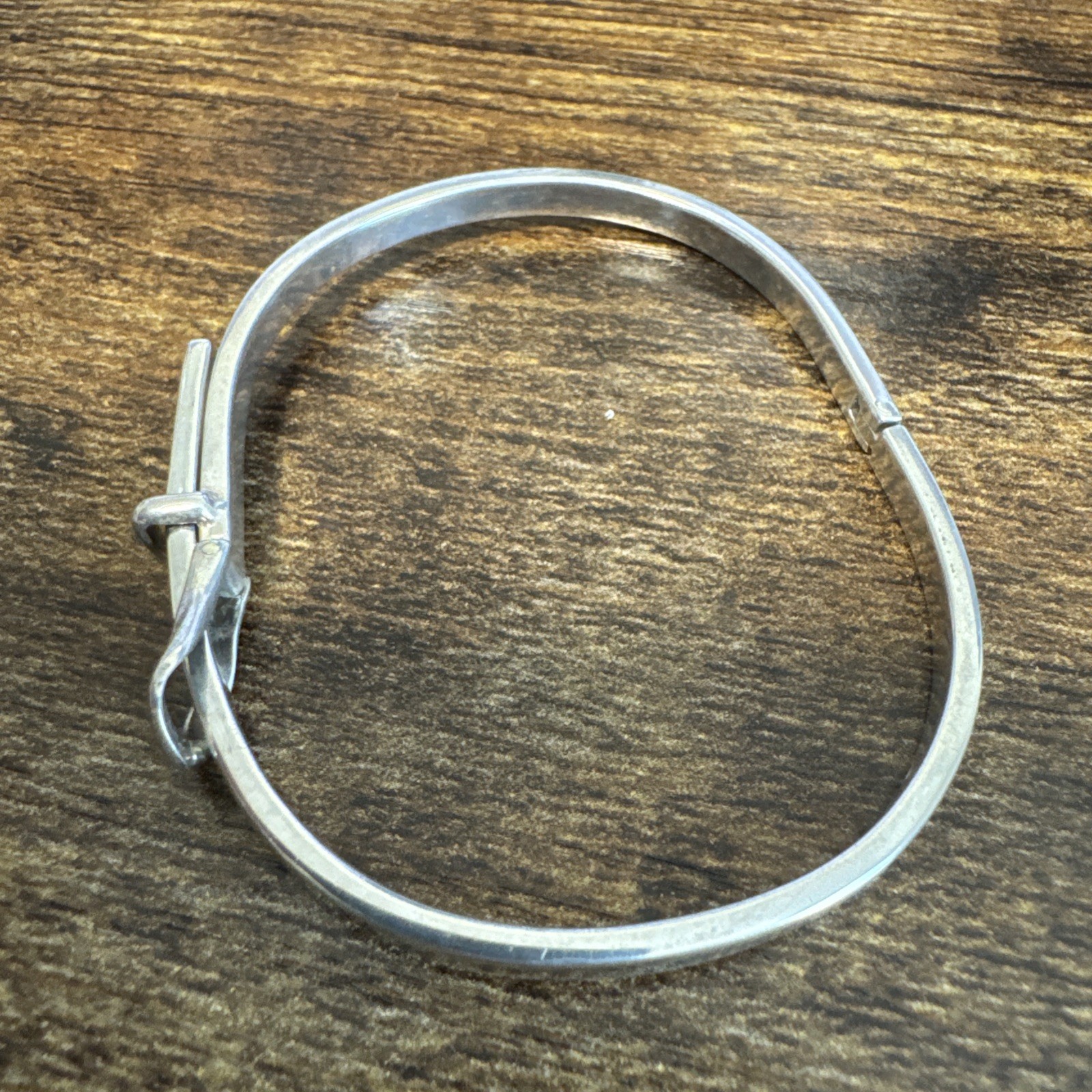 Vintage Mexico Sterling Silver 925 Belt Style Bangle Bracelet – Adjustable Size