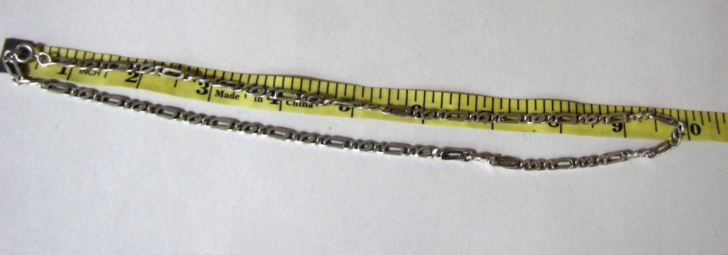 Sterling Silver Figaro Chain Necklace 20″ 4.6mm 18.9 Grams Vintage Italy Style