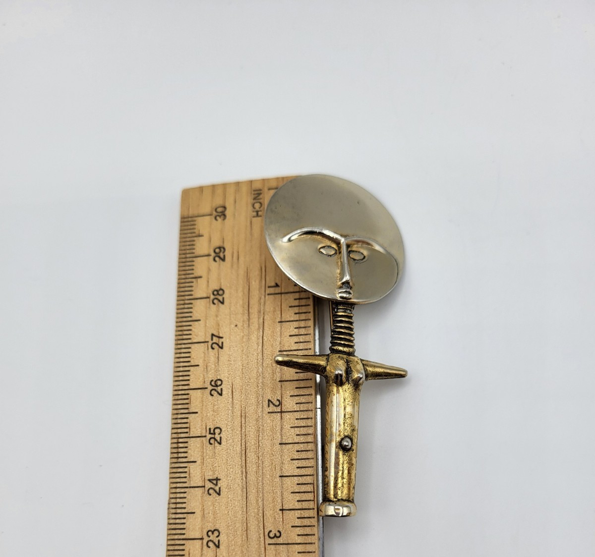 VTG. 70’s Signed Alva Museum Replicas Brooch/ Pin Ashanti Fertility Doll Goddess