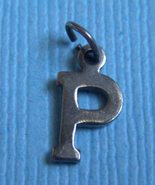 Vintage small letter “P” sterling charm