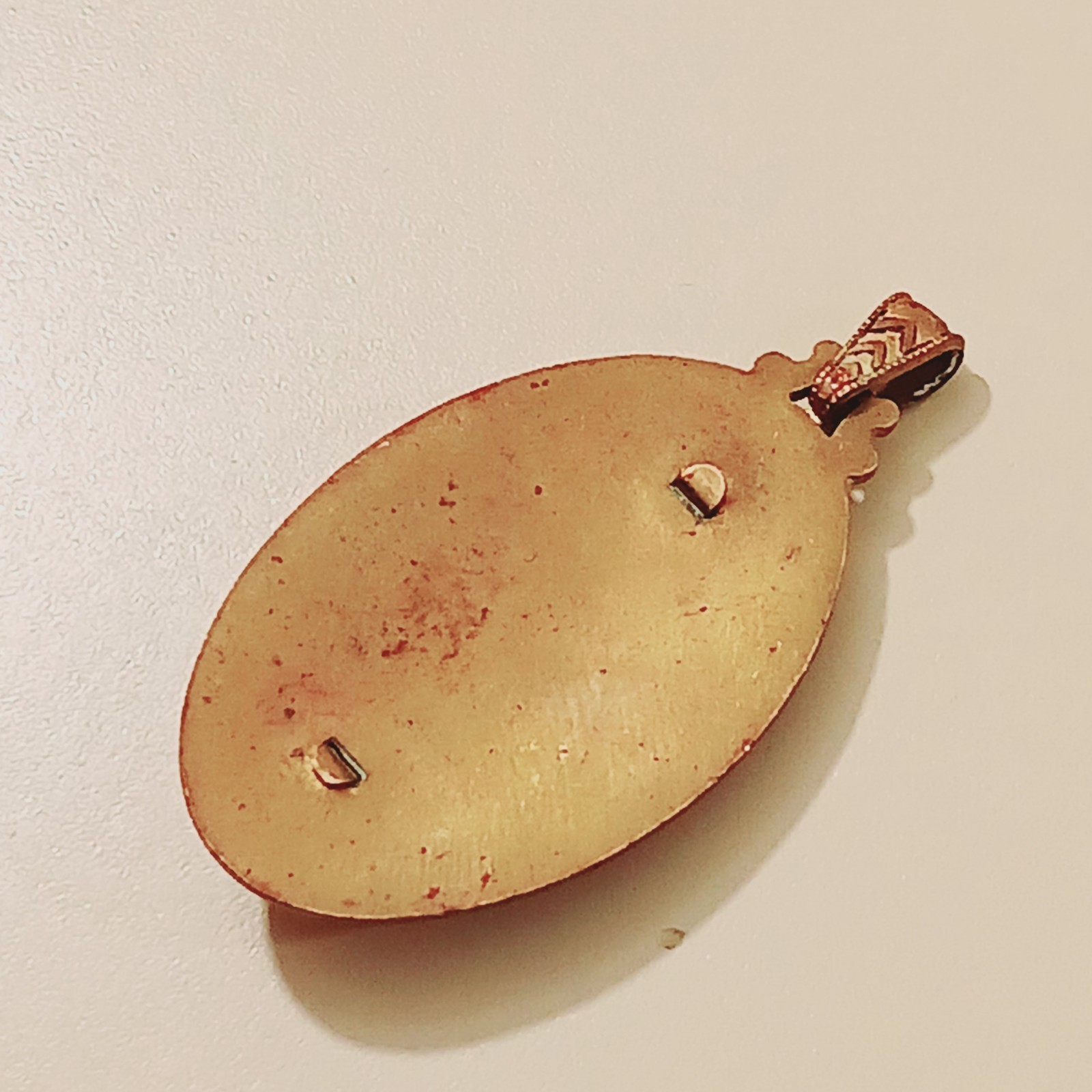Antique Victorian Portrait Pendant Oval Gold Tone Jewelry Child Fine Art Estate