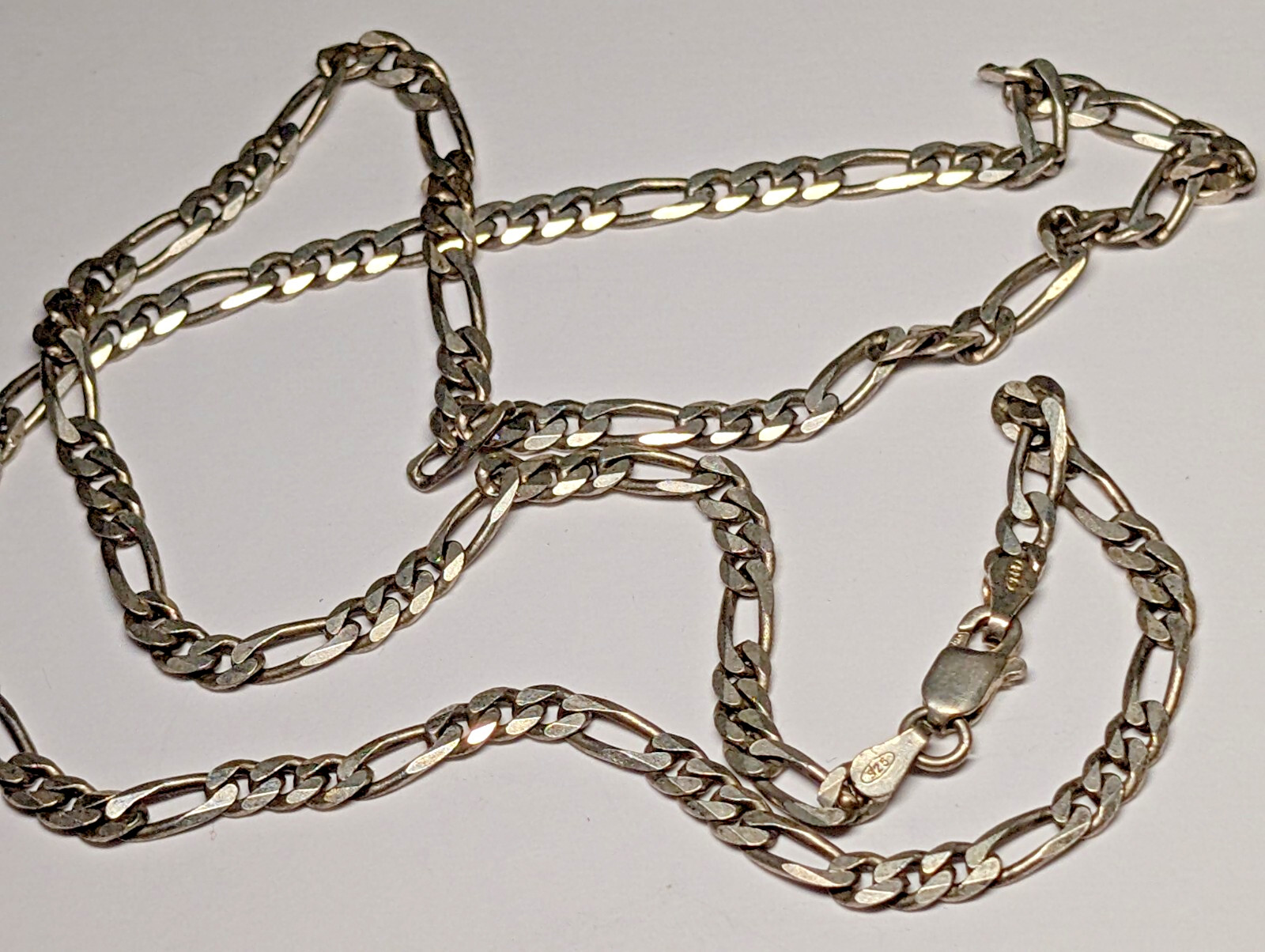 VINTAGE STERLING SILVER NECKLACE HALLMARKED 925 ITALY 19 3/4″ LONG
