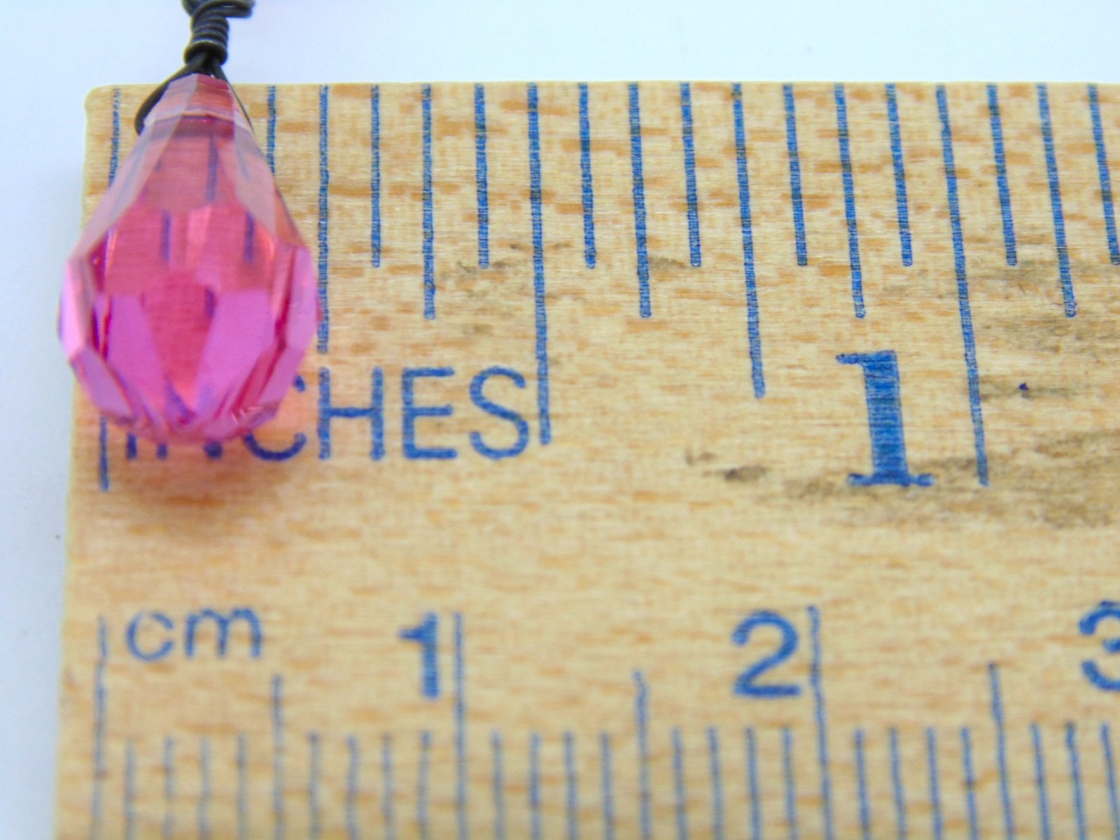Vintage .925 STERLING SILVER and PINK CRYSTAL Festoon Necklace Adj. 15″-19″ Exc.