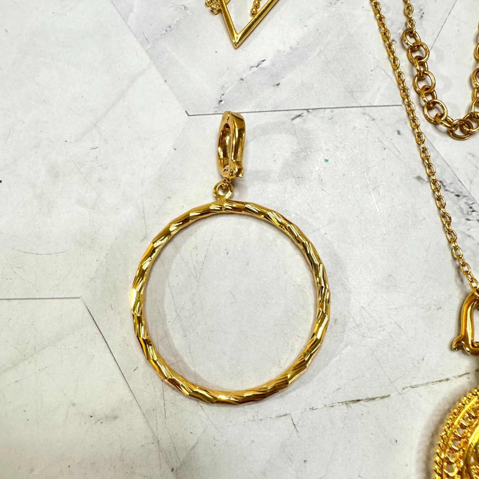 Vtg Joan Rivers Classics Collection Necklace Earrings Interchangeable Gold Tone