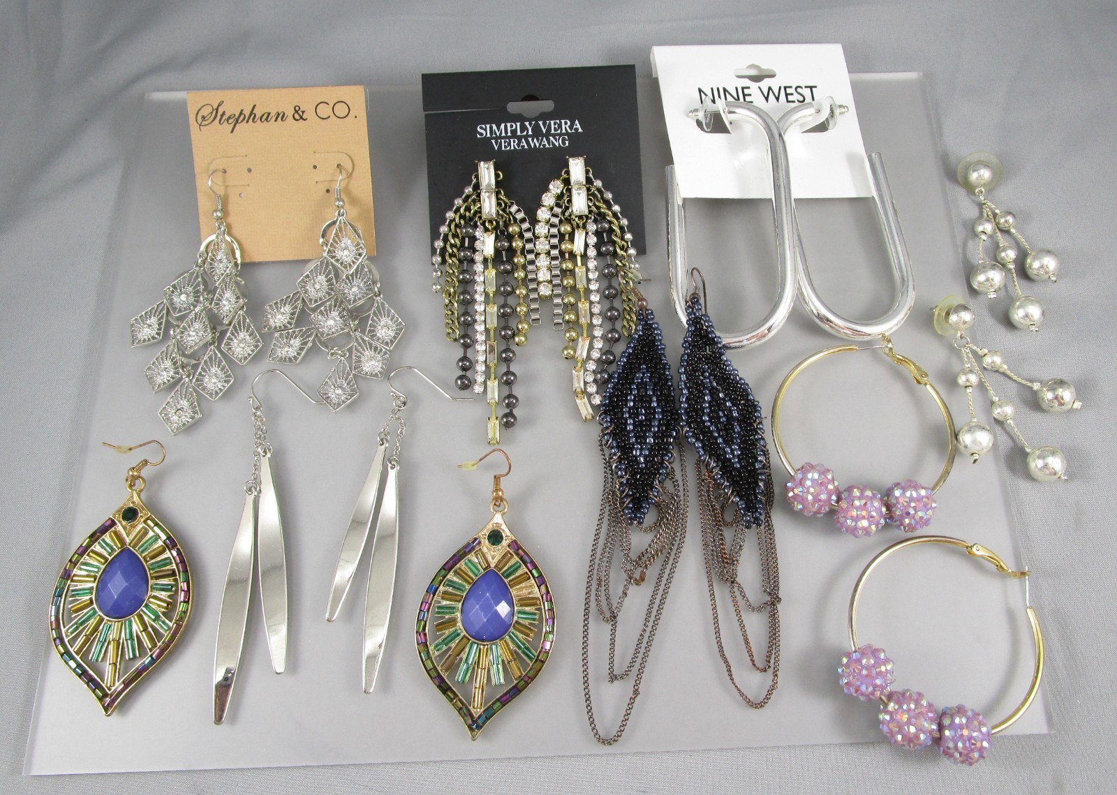 Vtg Mod Retro Multi Styles & Colors LOT 8 Post Pierced Earrings 175B