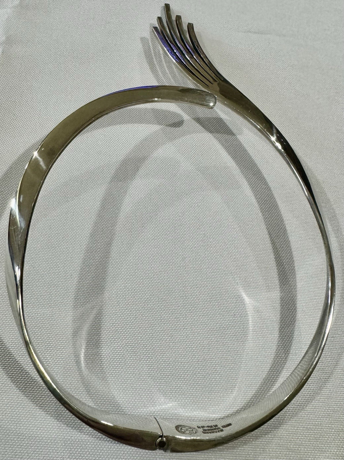 RARE LOS BALLESTEROS Vtg Mexican Silver PINEDA HAND Heavy 106g CHOKER NECKLACE