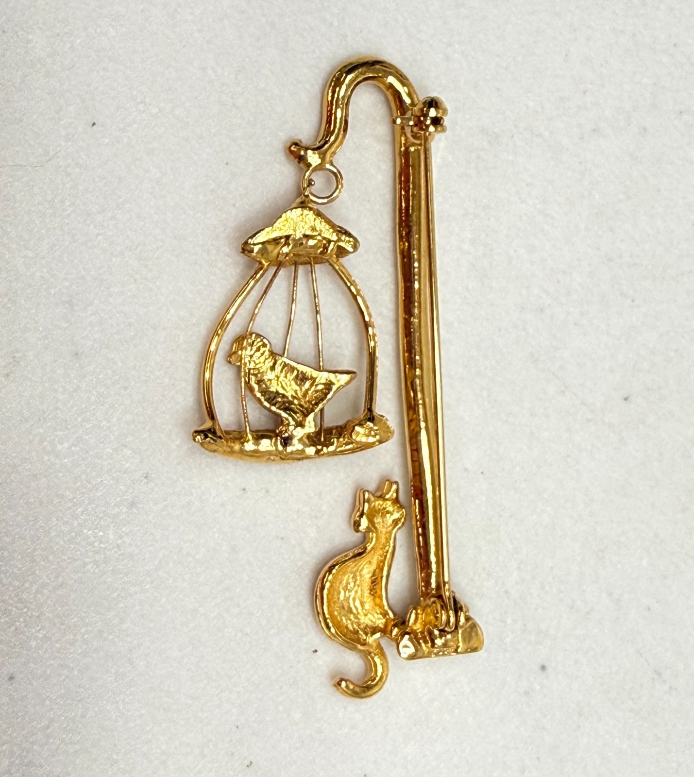 Vintage Brooch Lot Cat Theme Whimsical Gold, Silver Tone One w FlAW, JJs, READ