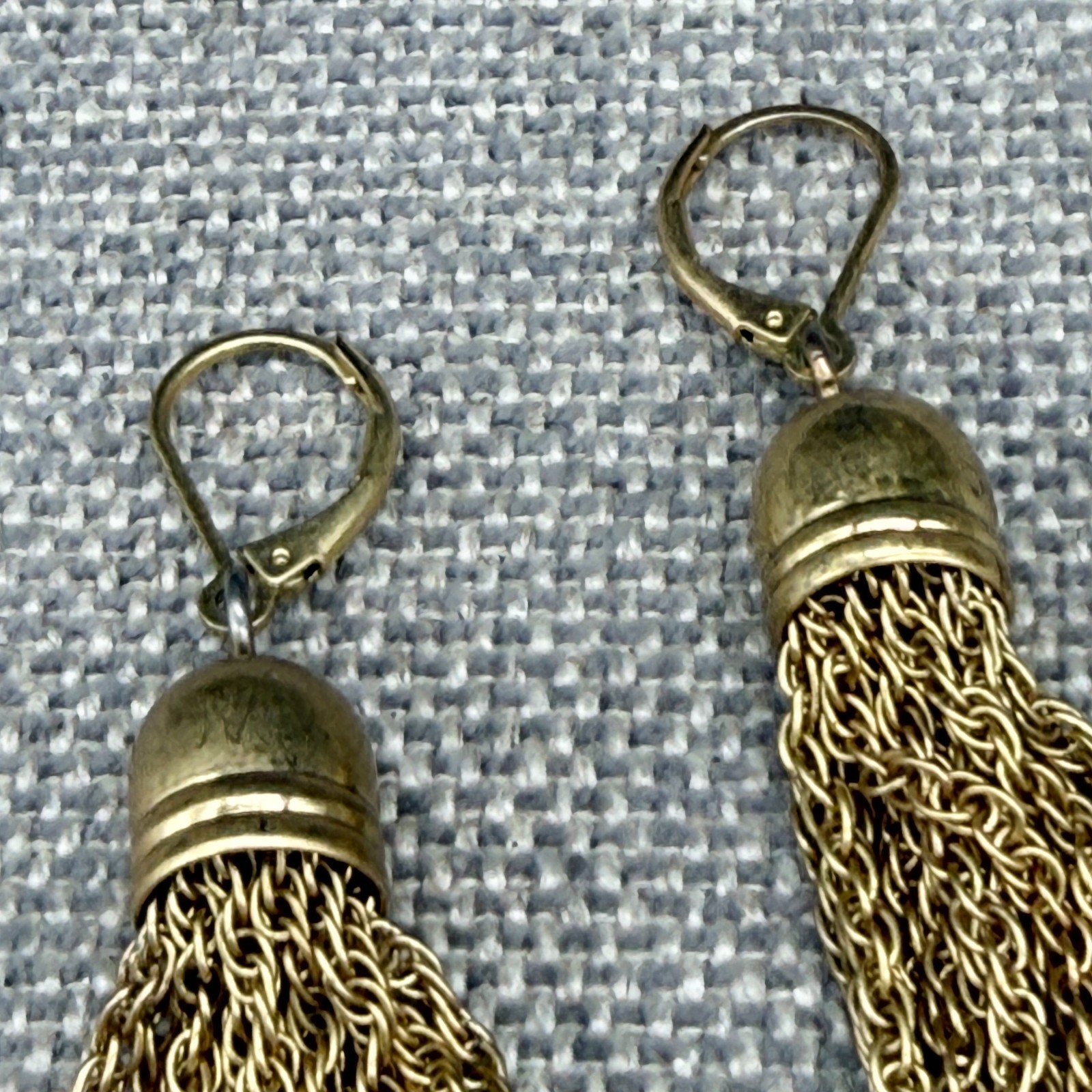 Vintage Earrings Tassel Dangles Gold Tone Pierced 3 Inches
