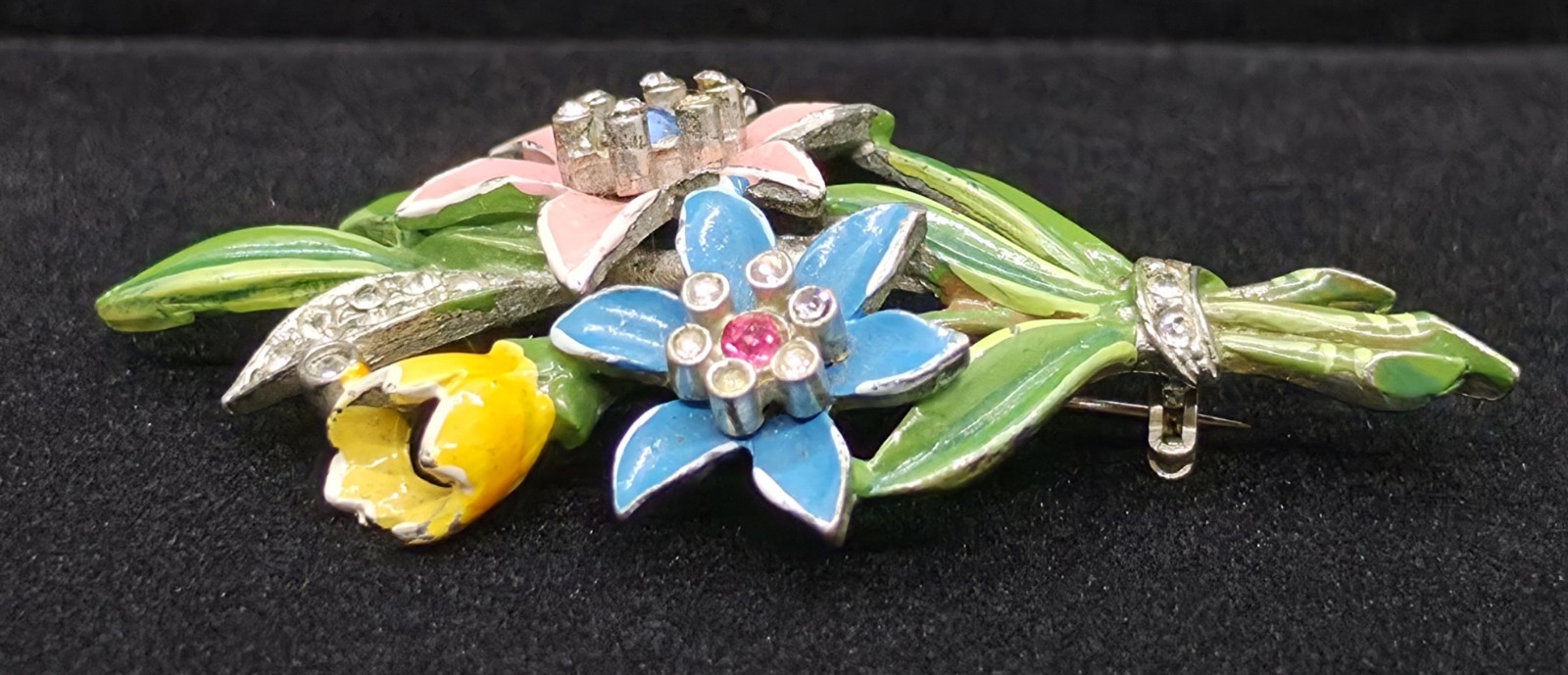 Vtg 1930s Coro Style Floral Bouquet Spray Brooch Pin