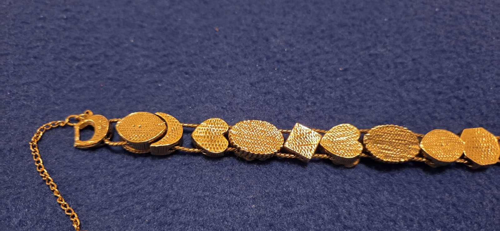 Vintage Goldette NY Victorian Revival Slide A Charm Bracelet. Excellent Cond.