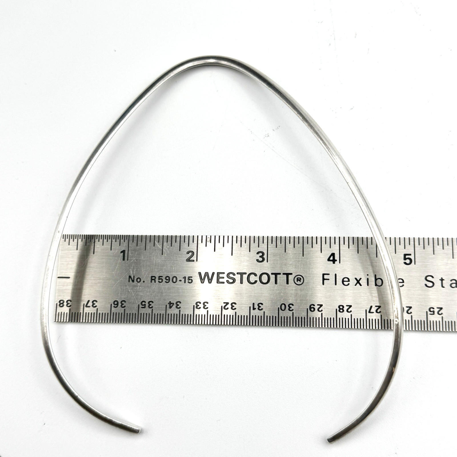 Vintage Sterling Silver V Torque Necklace Collar Choker 14″ 39g 2.5mm x 5.1mm
