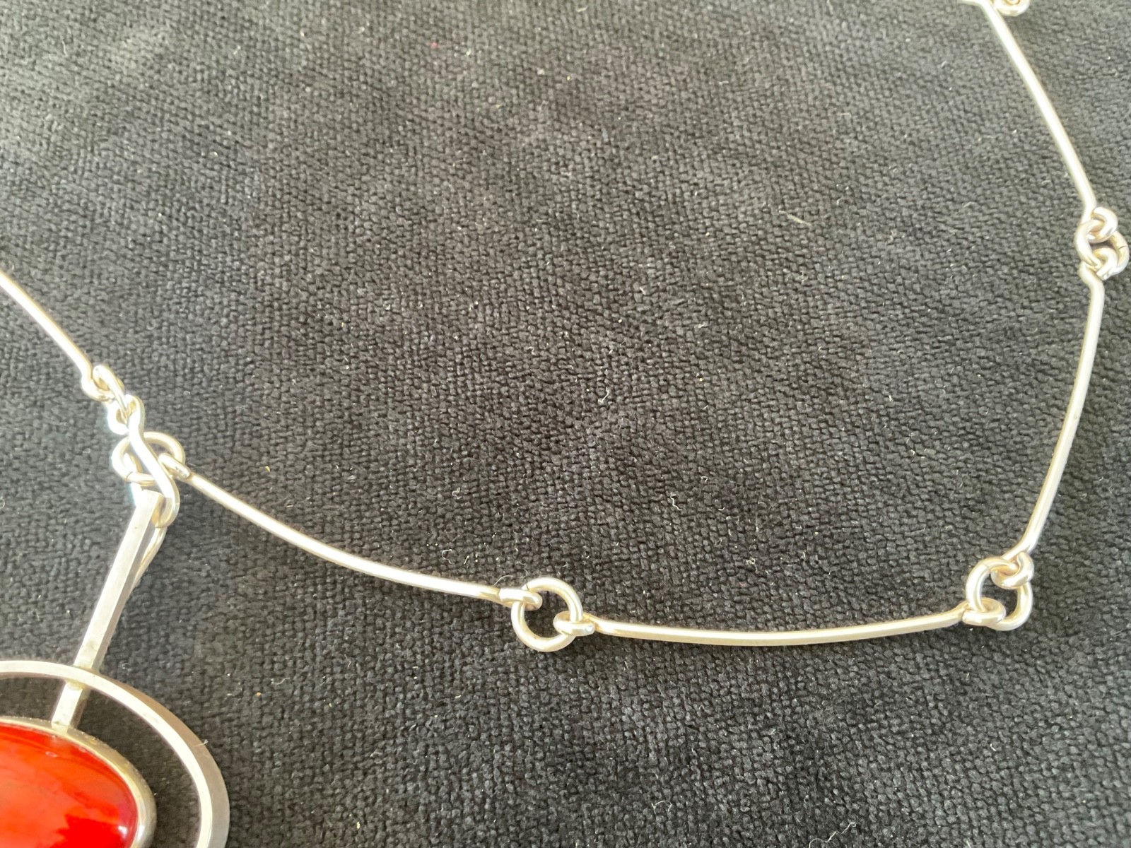 Niels Erik Modernist Denmark N.E. Sterling Silver Necklace 1960’s MCM Pendant