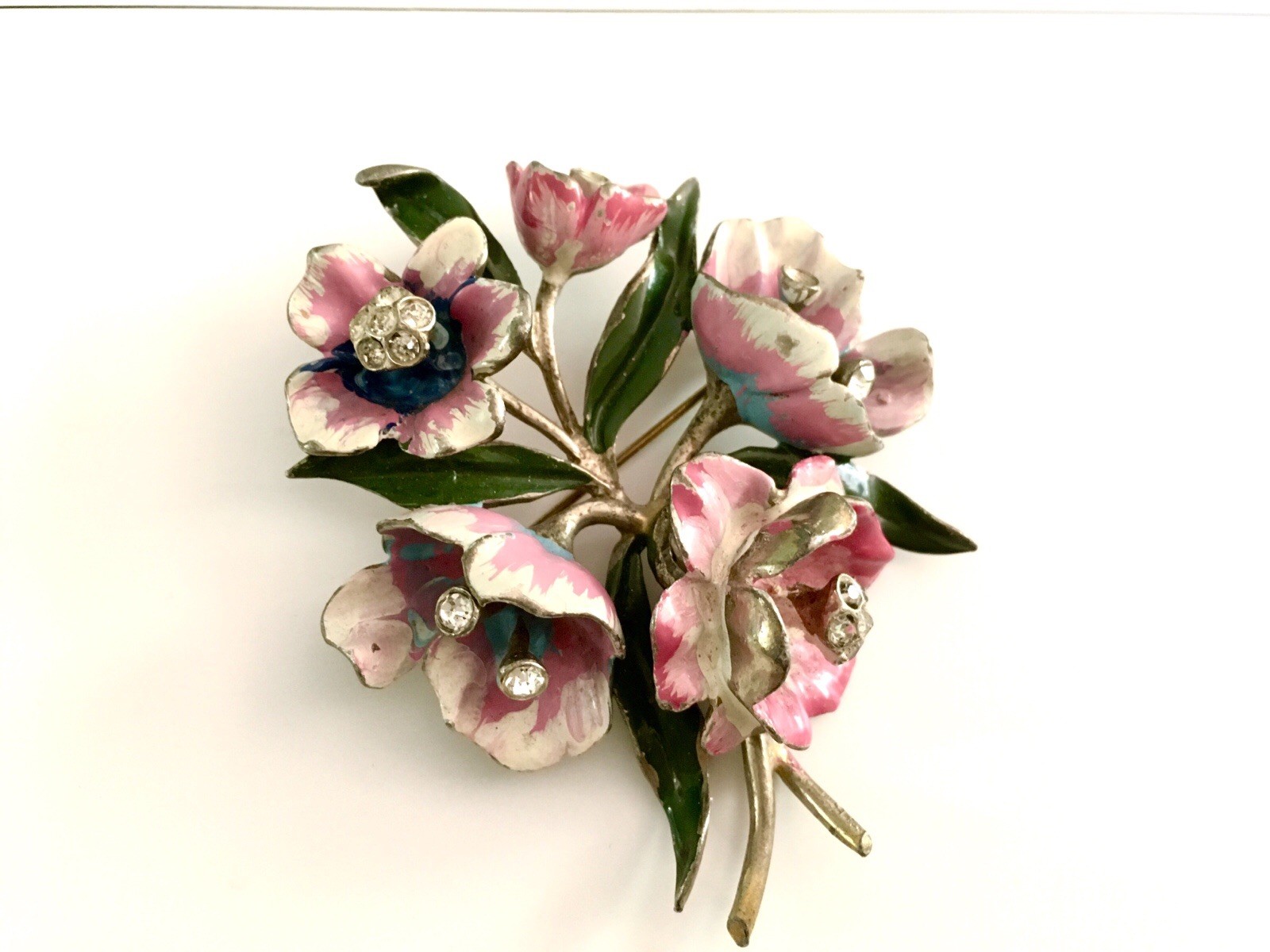 Vintage Pot Metal Floral Brooch Bouquet