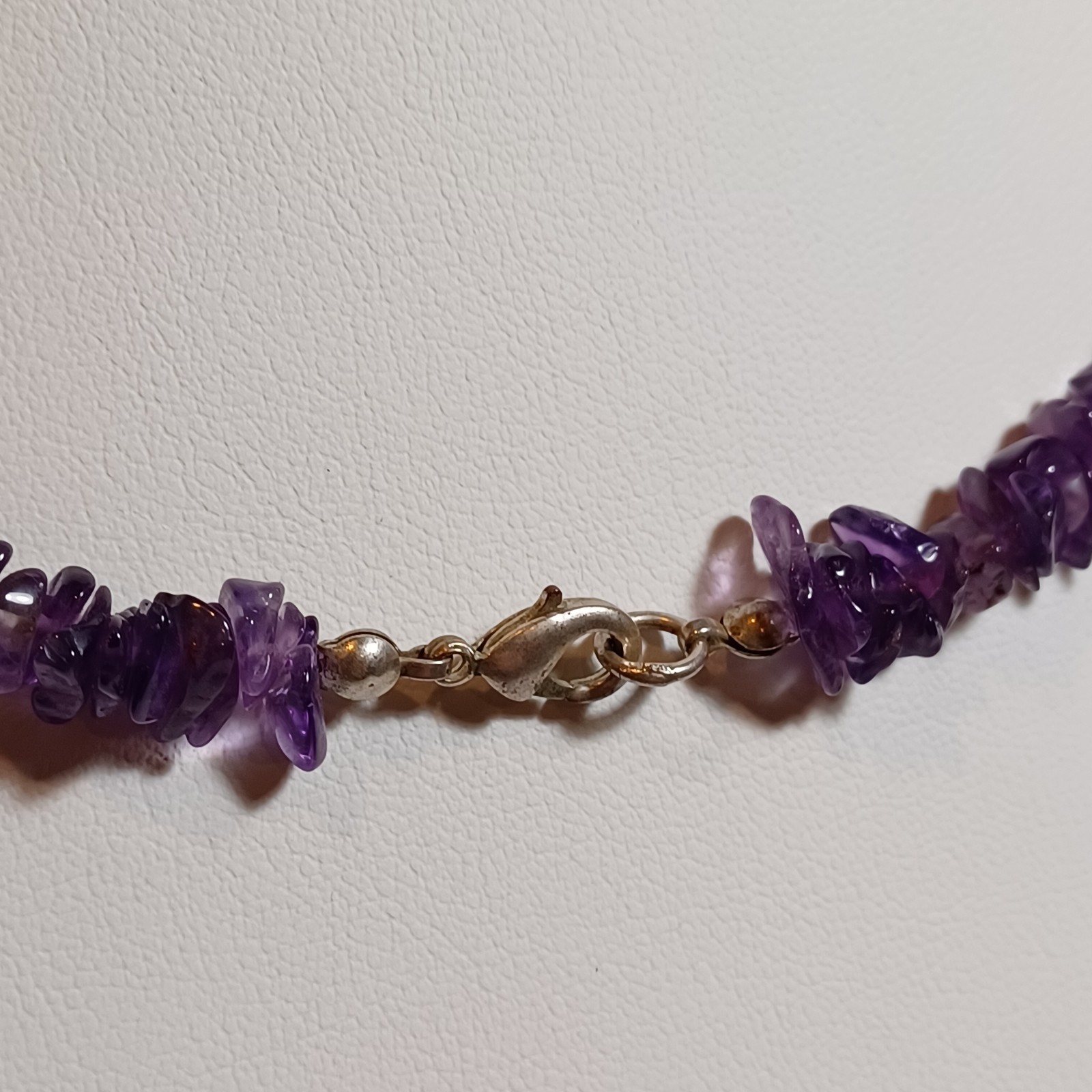 Amethyst Chip Bead Vintage Necklace 17.5 Inch