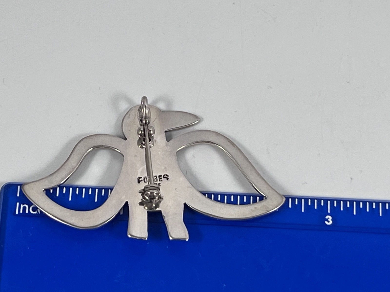 VINTAGE FORBES STERLING SILVER MODERNIST TUNDERBIRD PENDANT PIN BROOCH