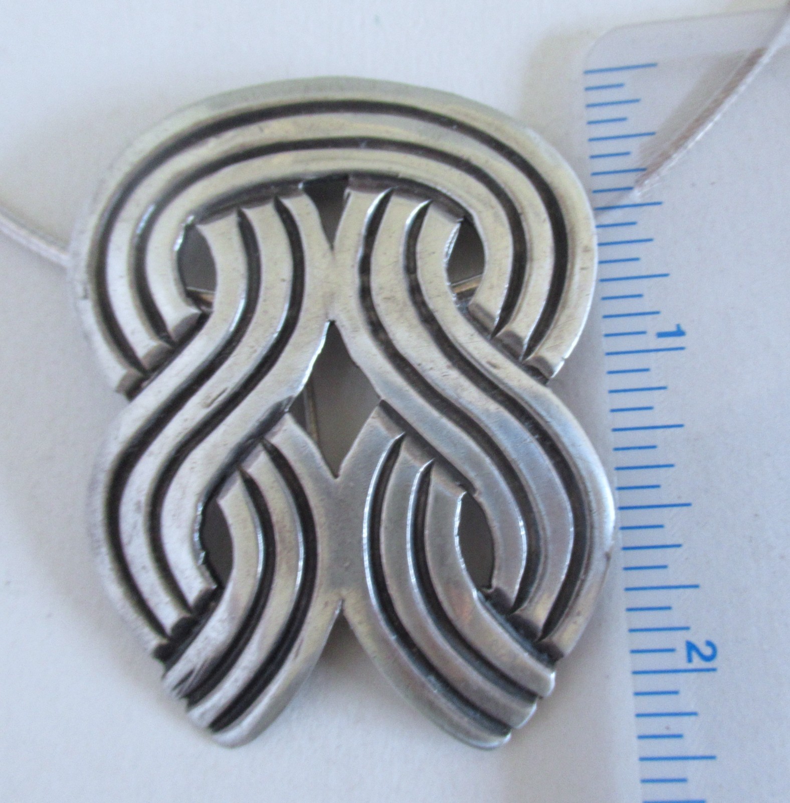 VINTAGE LOS CASTILLO MEXICO STERLING BROOCH PENDANT NECKLACE, 2.30″ PEND, 42 GRM