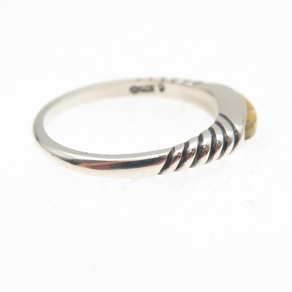 Carolyn Pollack 925 Sterling Silver Vintage Real MOP Inlay Stackable Ring Size 8