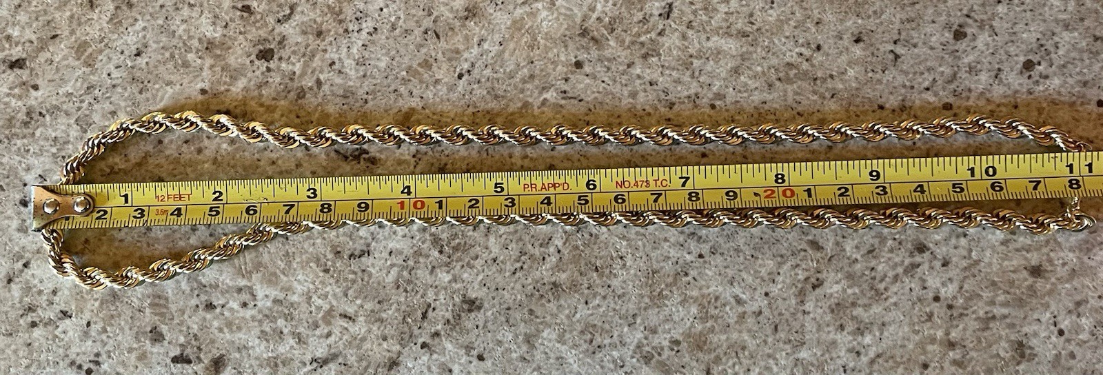 Vtg AVON 1994 Classic Rope Necklace Gold Tone 22”