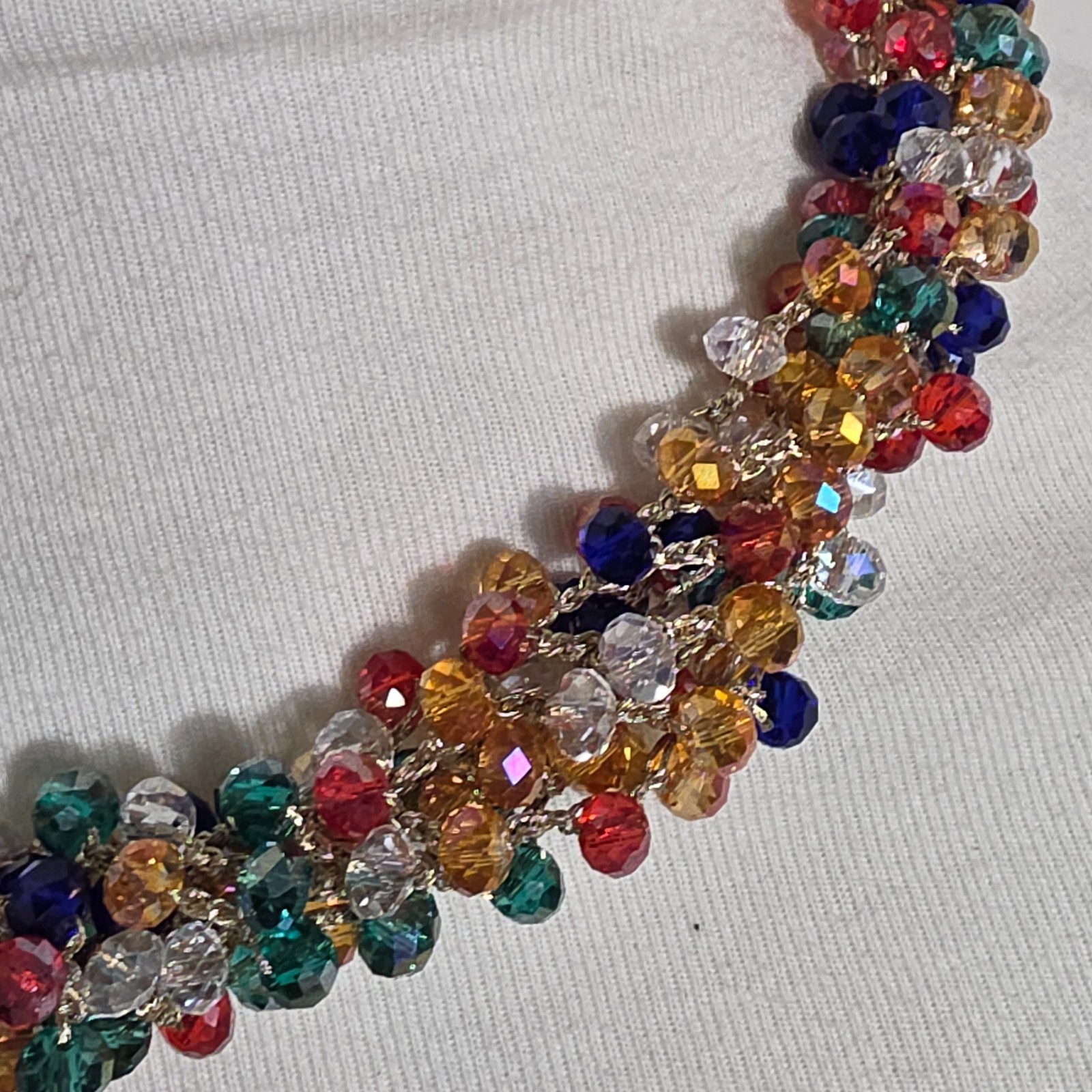 Stella & Ruby Multi-Colored Beaded Necklace Faceted Acrylic Crystal Beads