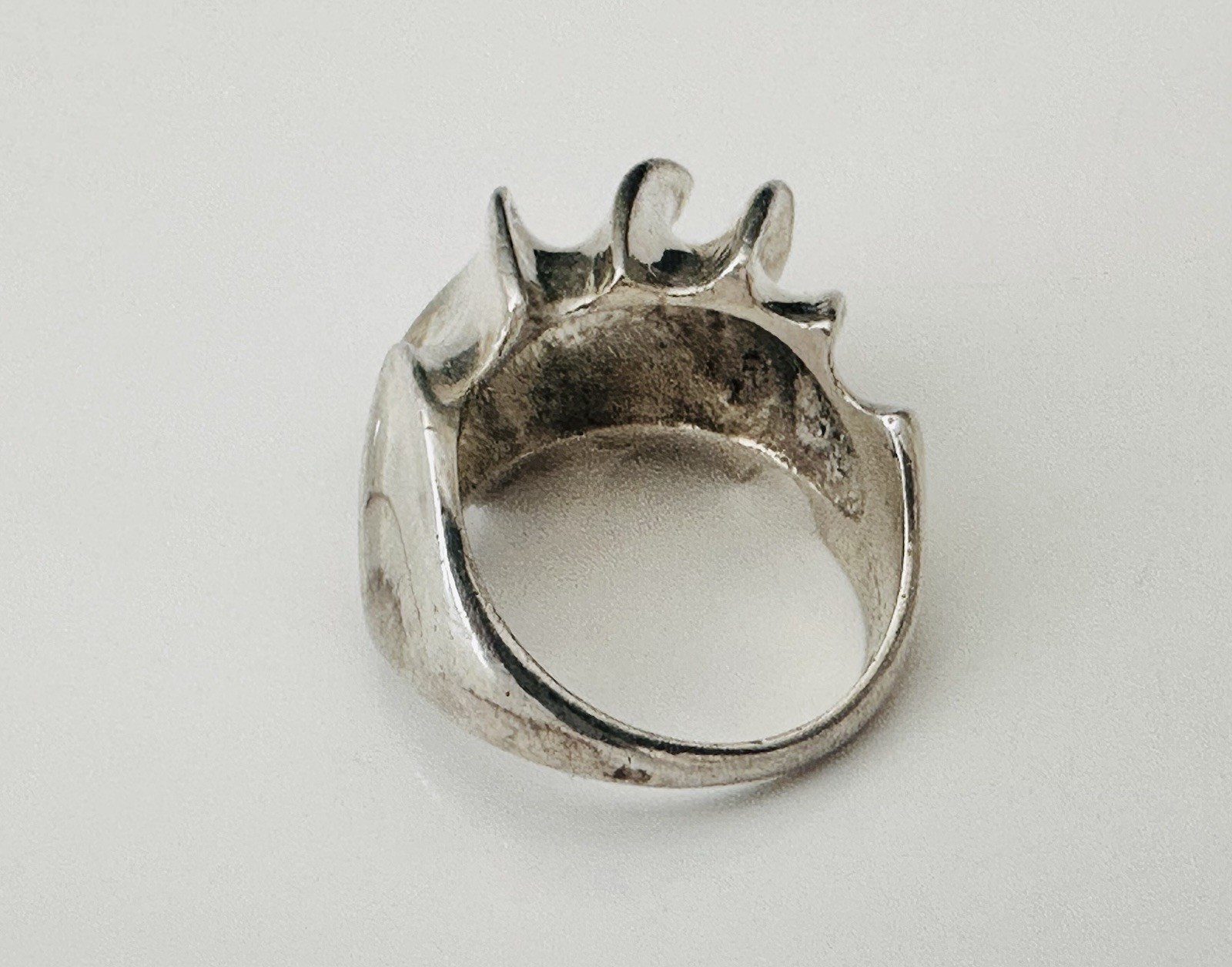 Abstract Ring Sterling Silver 925 Mid Century Modernist Retro Signed
