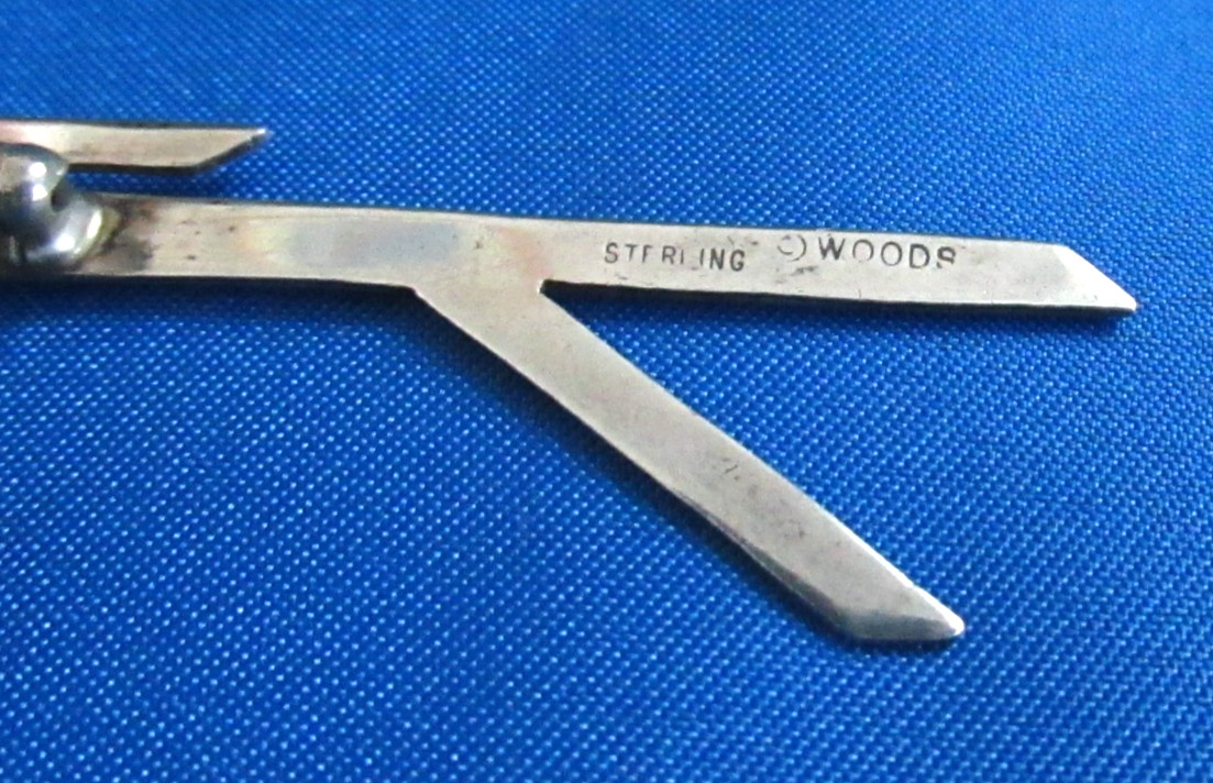 Vintage Sterling Silver Modernist Phyllis Woods Stick Figure Person Brooch Pin