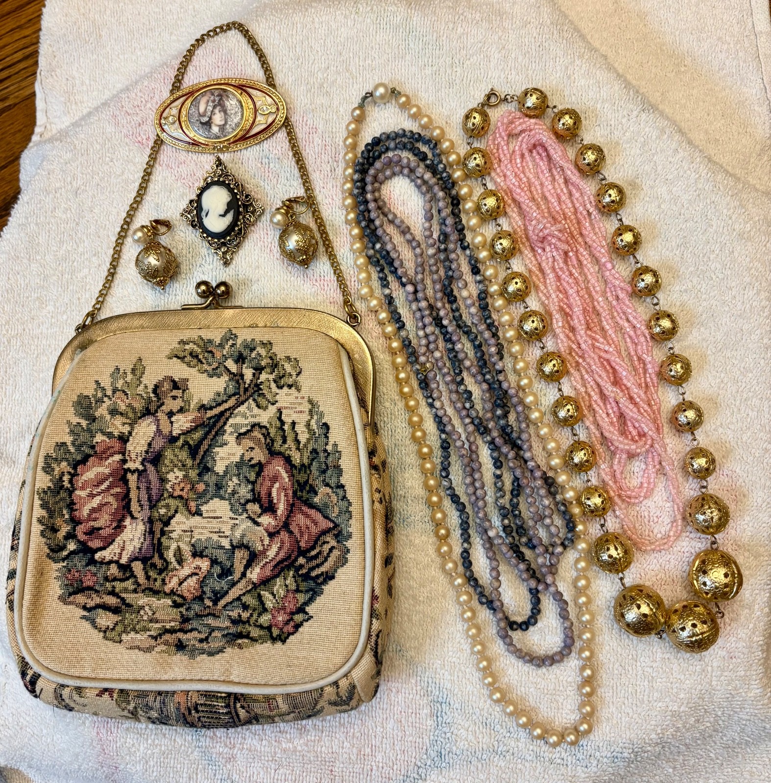 vintage estate jewelry and purse lot used