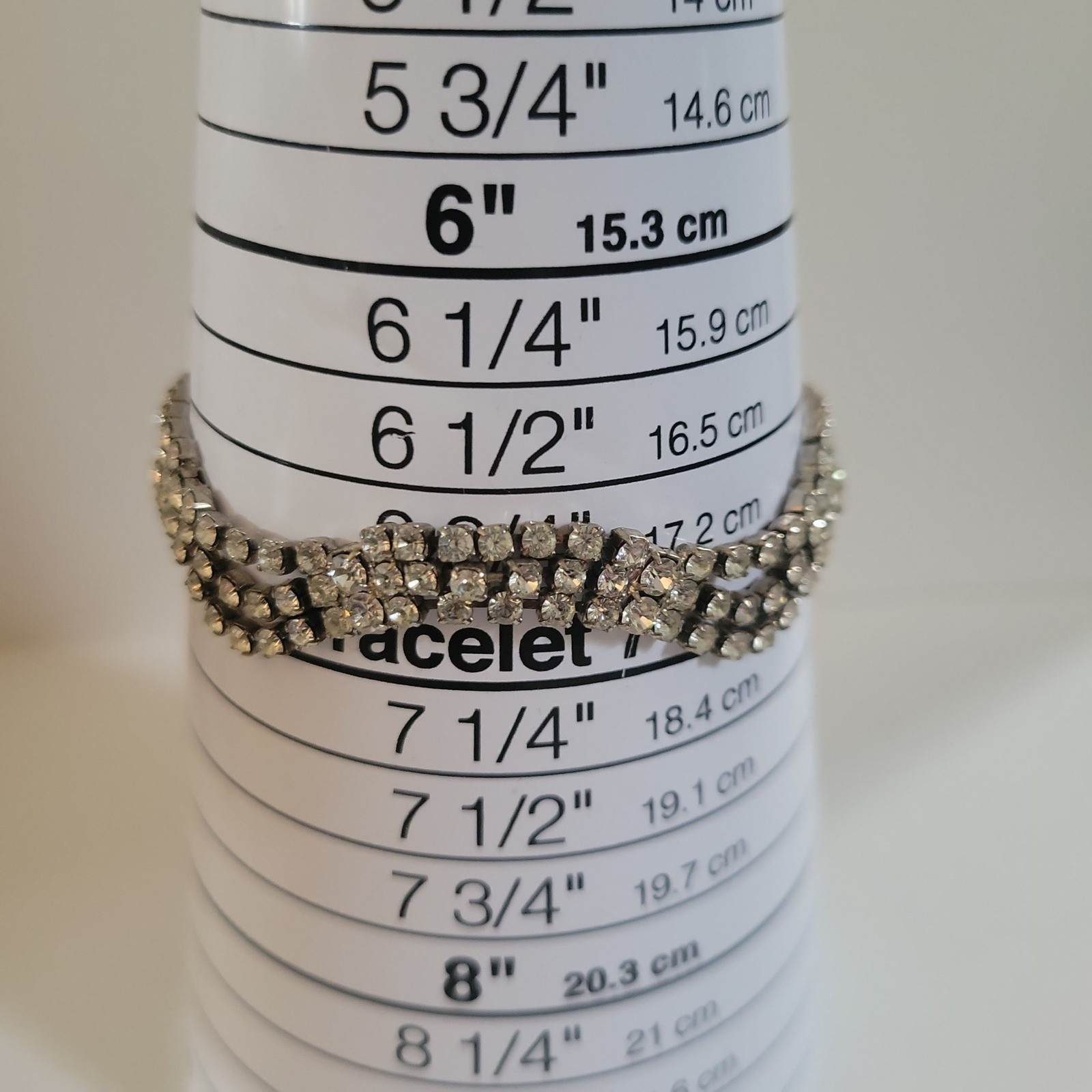 Vintage Rhinestone and Black Stone Bracelet Set 3pc Size 6.5-7.25″ Goth