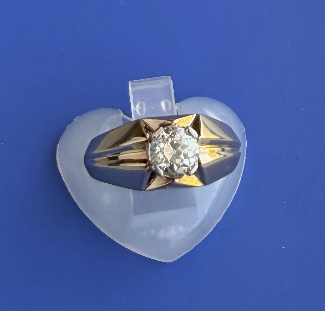 Vintage 14K Yellow Gold 0.90 Ct Old European Cut Diamond Ring 5.3 Gr Sz 8.75