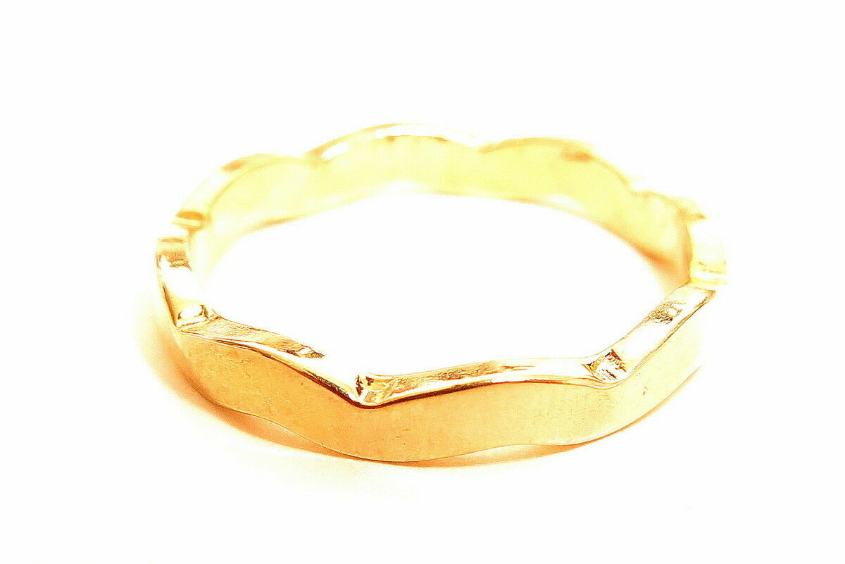 Vintage 2.5mm Wave Band Yellow Gold Plated Signed 14K GE ESPO Esposito Ring