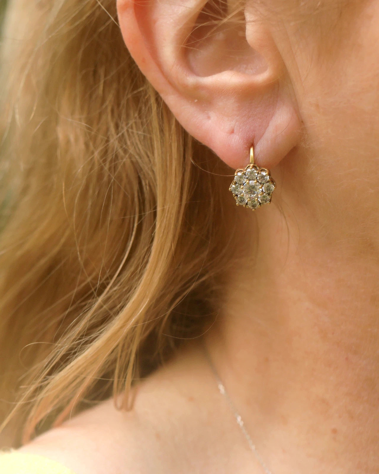 Art Deco 1.20Ct Round Lab Created Diamond 14K Gold Finish Drop/Dangle Earrings