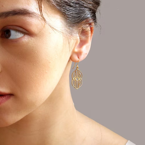 Art Deco Earrings 1920s Earrings, Geometric Chandelier Earrings, Wear Every Day