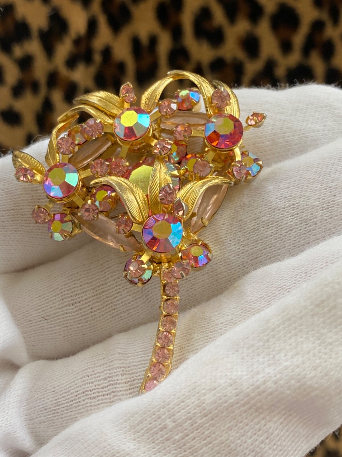 Vintage Juliana D&E Brooch Reference Book Piece 1964 60s MCM Pink Floral Spray