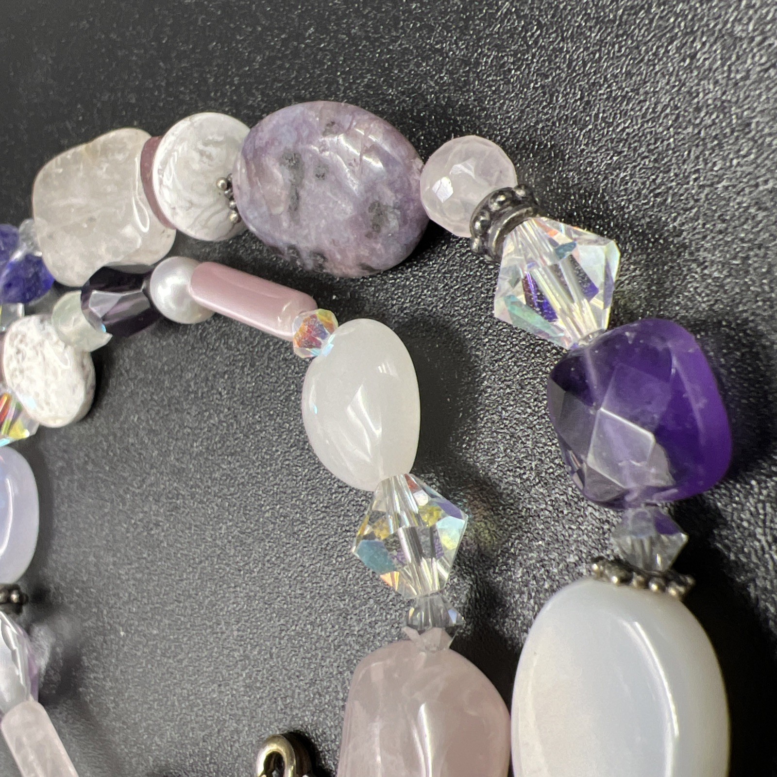 Chunky Southwestern Gemstone Crystal Necklace ~ 925 Sterling Silver ~ 20” ~ 44g