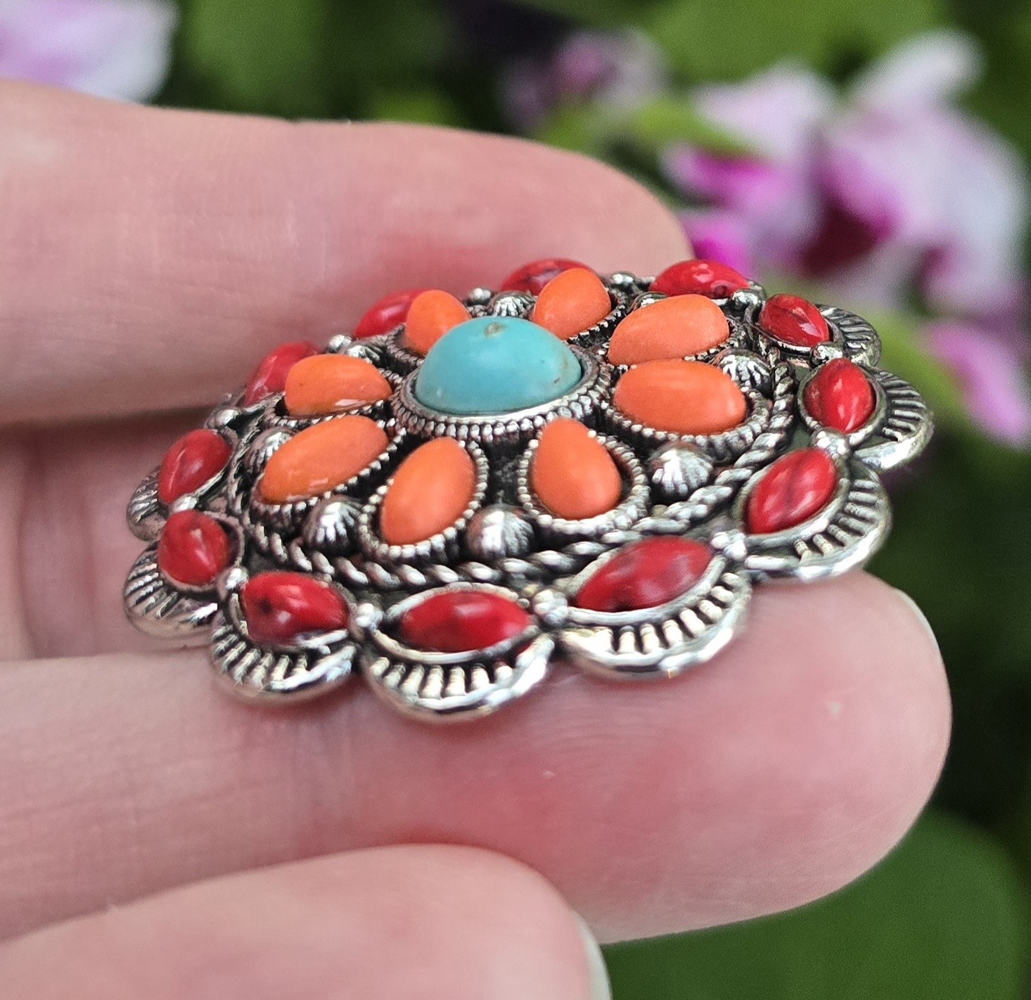 Magnetic Brooch, Faux Turquoise stone. Western Jewelry, Scarf, Hat Magnetic Pin