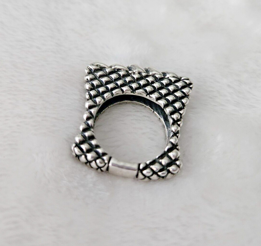 Vintage Dian Malouf Sterling Silver 925 Textured Twisted Rope Ring Size 7 PR