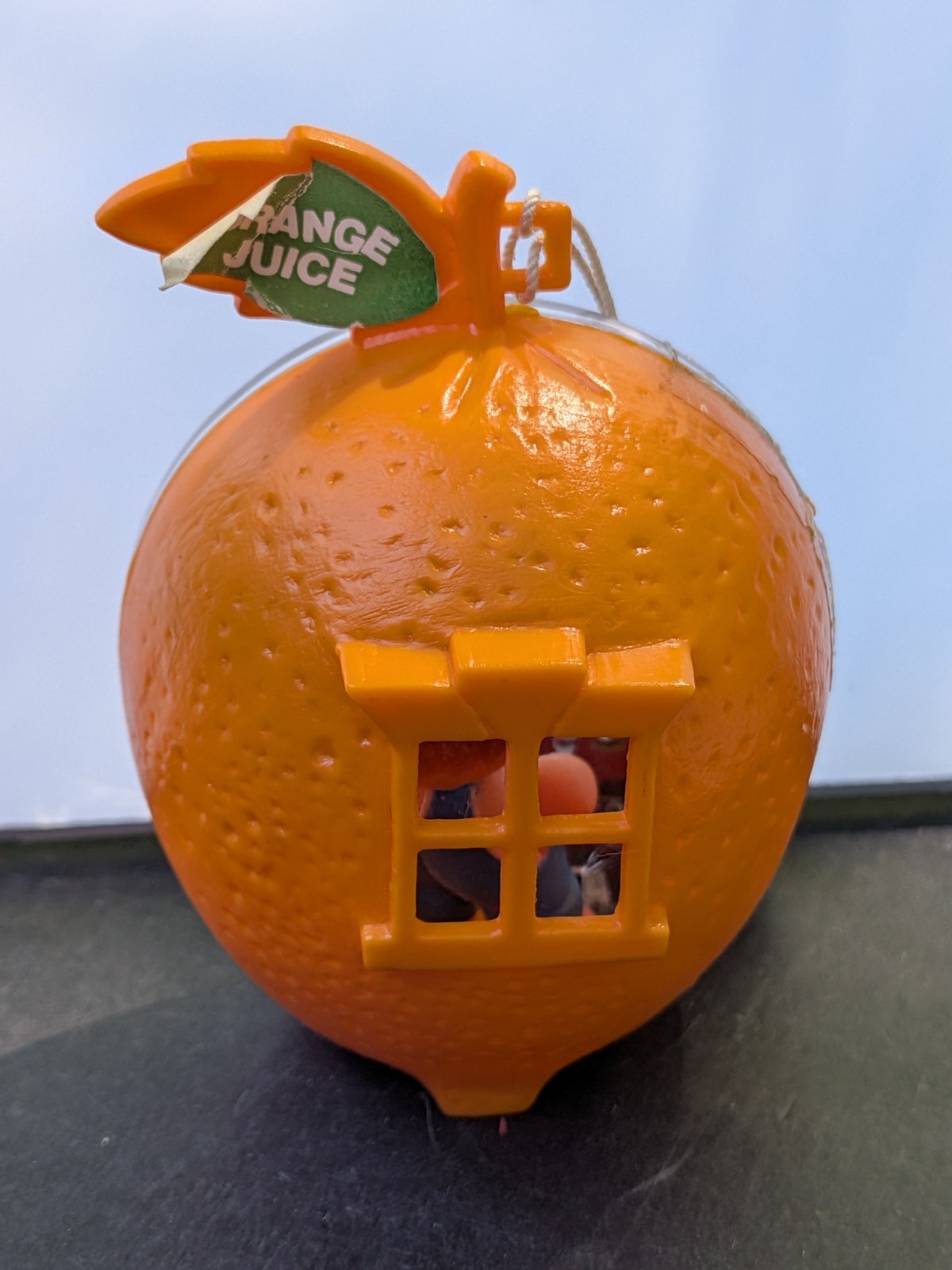Vintage Fun World Hang Ups ORANGE JUICE Locket Boy Pendant Necklace