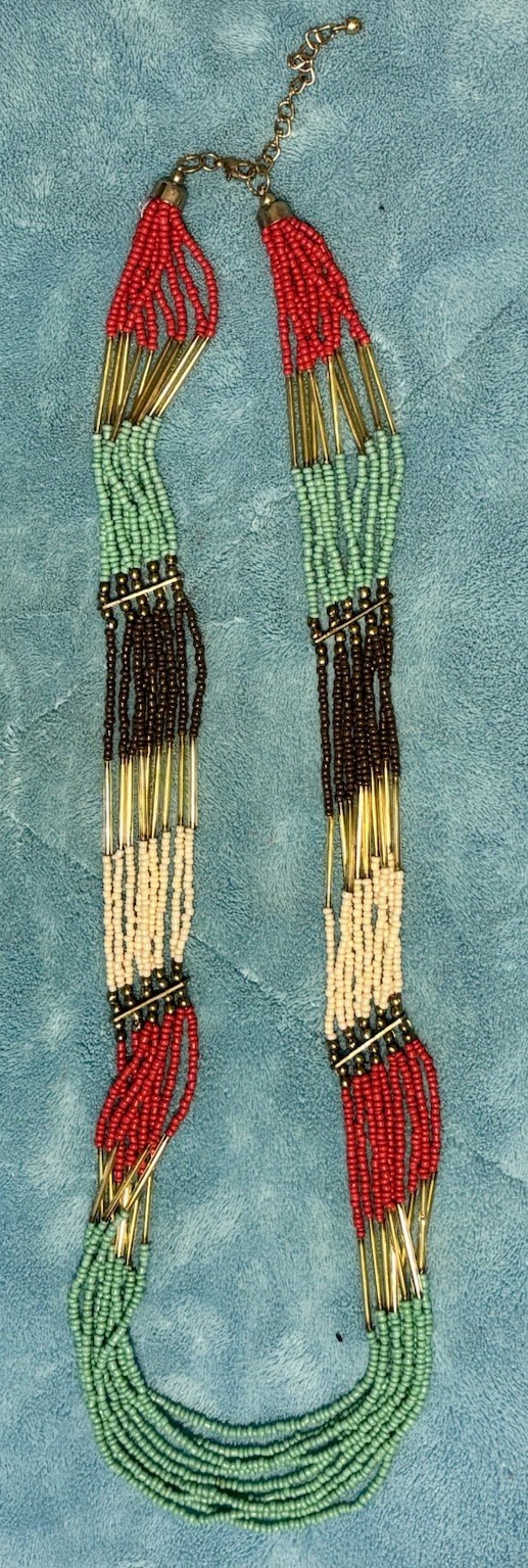 Vintage Multi strand / Multi Color Necklace Native American Or Chaquire Style