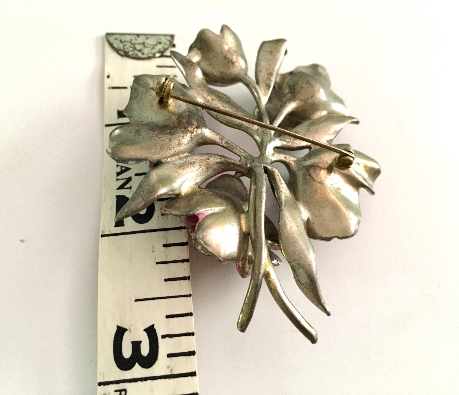 Vintage Pot Metal Floral Brooch Bouquet