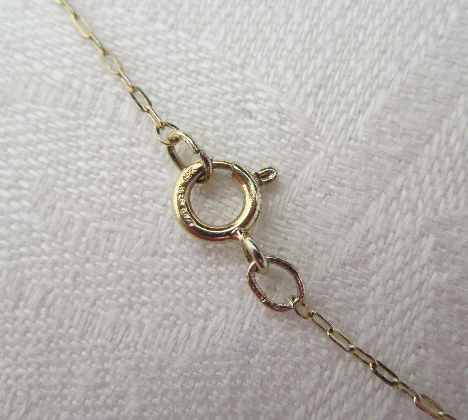 12K Gold Filled Pretty Marquise Cut Pink & Clear CZ Pendant Necklace NOS
