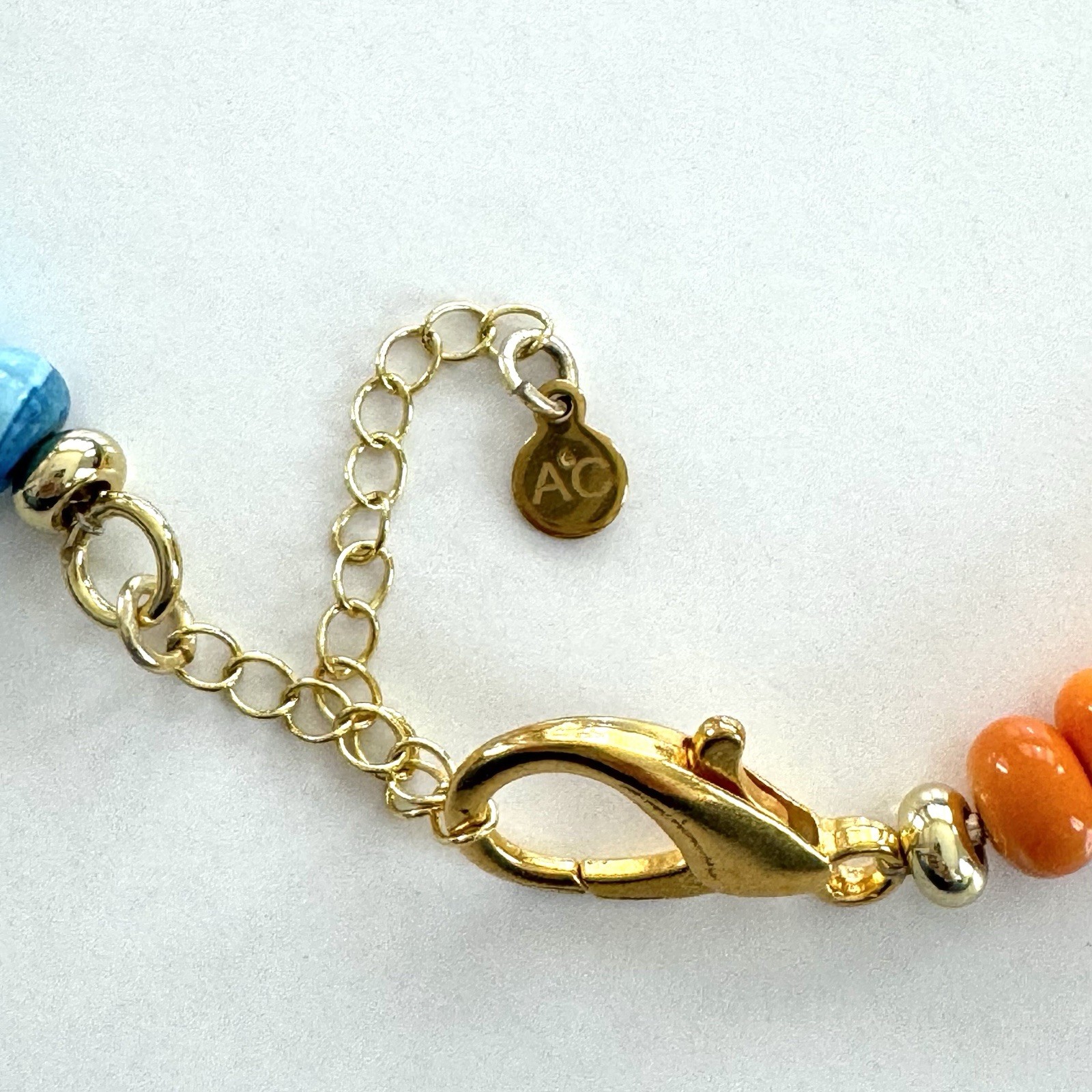 AC Rainbow Candy Collar Necklace Agate Opal Quartz Gemstone Beads 16” + 2” Ext