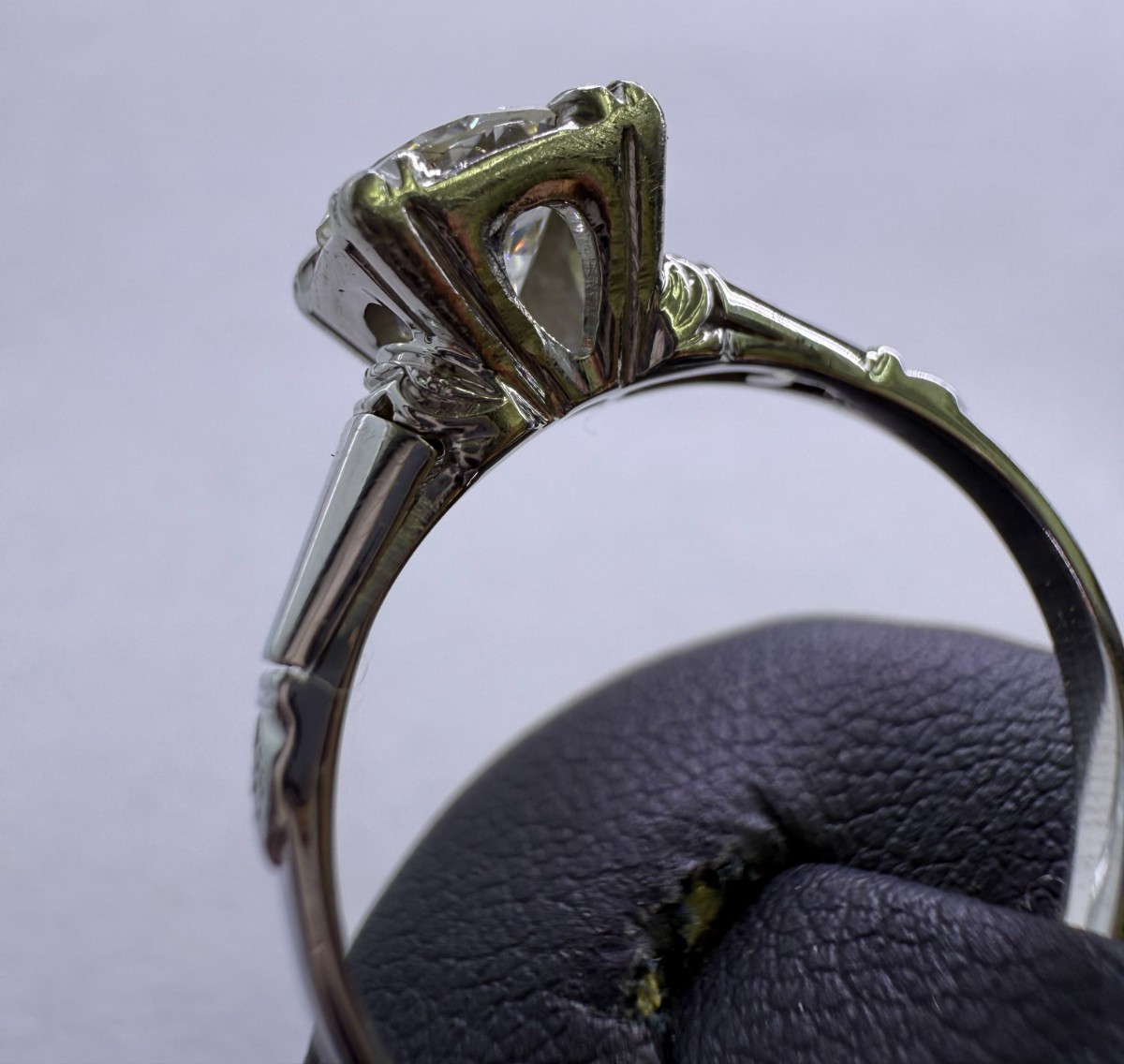 Vintage Old European Cut Diamond Solitaire Ring – 1.00ct 14K White Gold