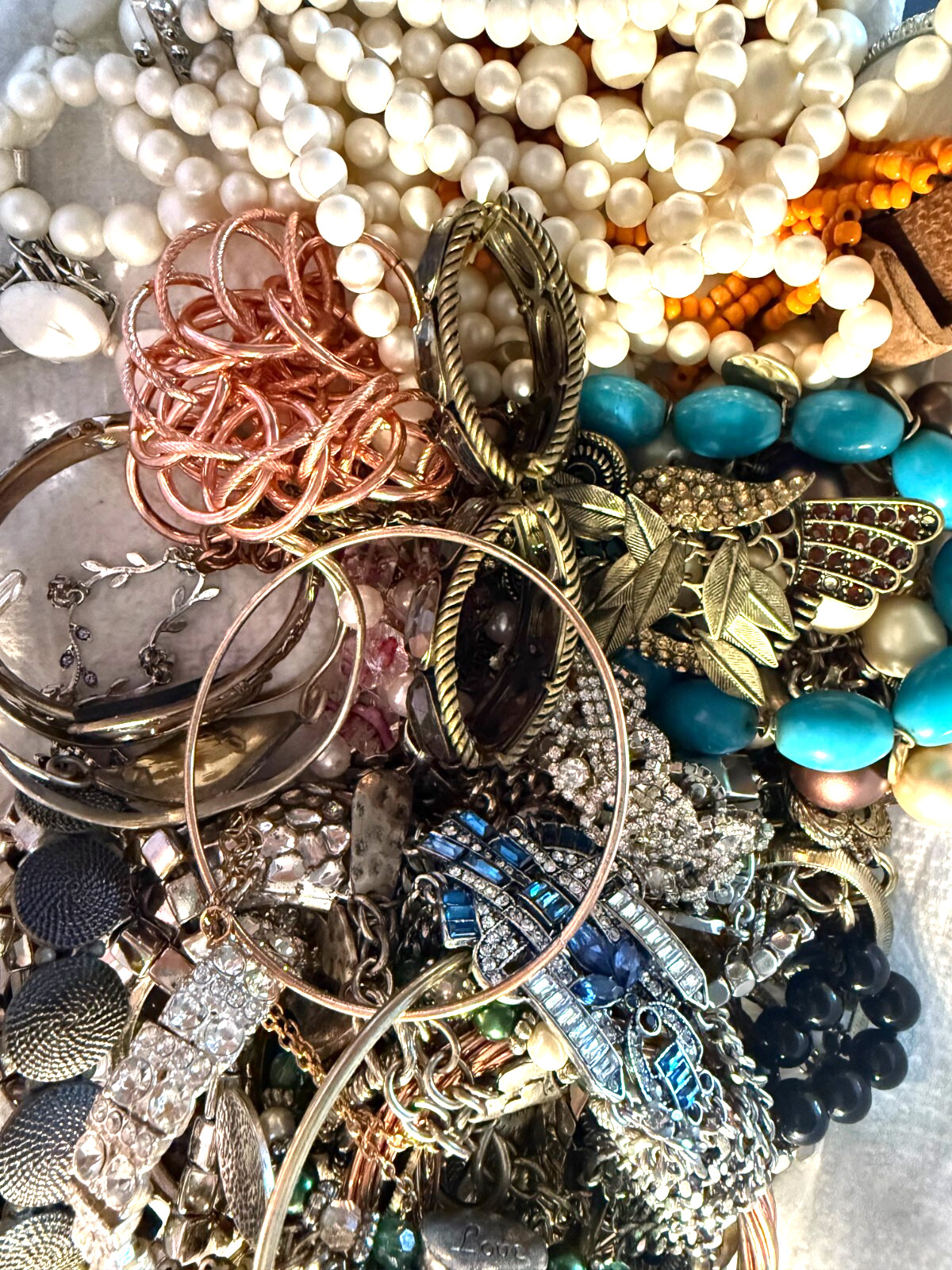 LOT Of 15 Pieces Used Costume Jewelry Vintage to Modern A Wearable Surprise!