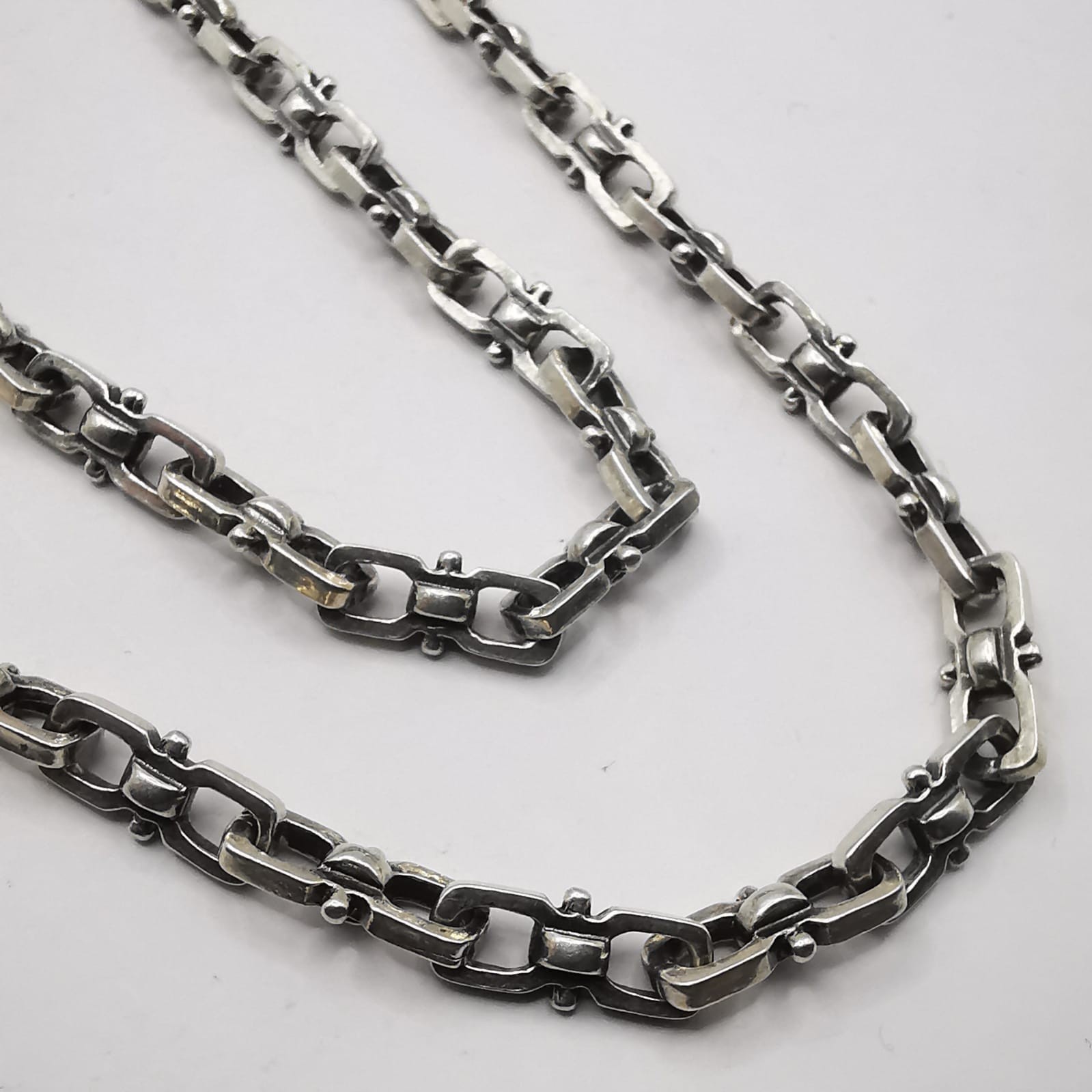 Vintage 925 Sterling Silver Chain Necklace Signed 45cm 25.99g Elegant Jewelry