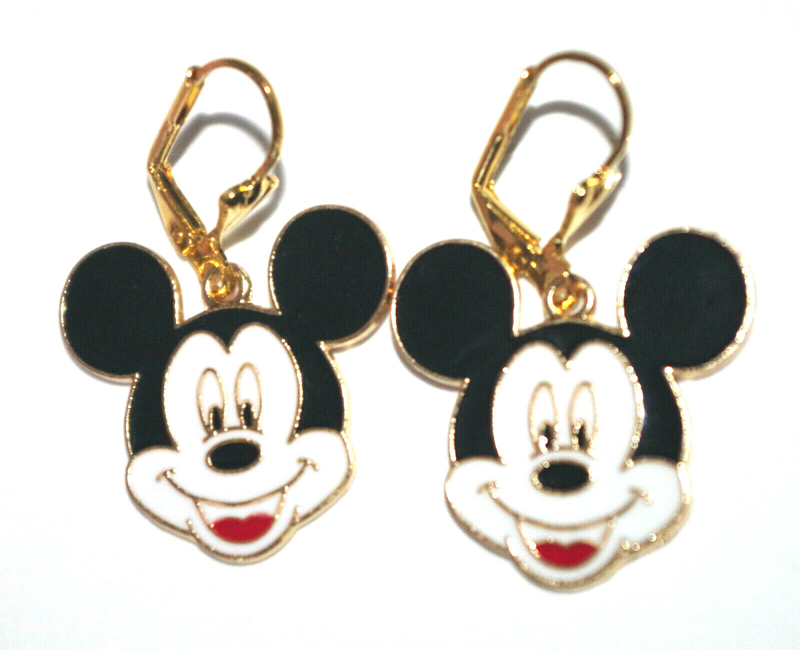 Old Stock Micky Mouse Leverback Earrings 14k Gold Filled