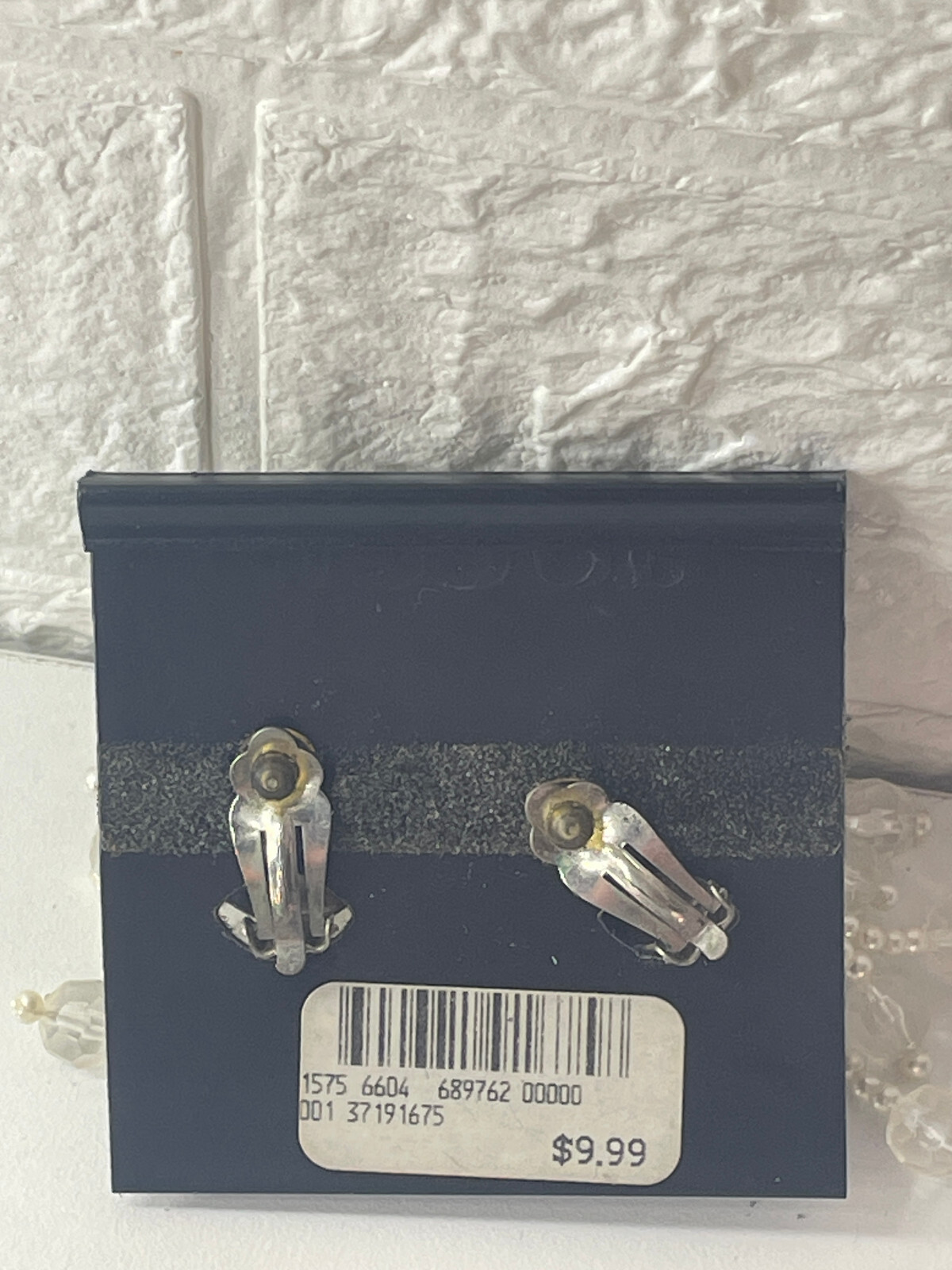 Vintage Ac’Cent 1980s Pearl Cluster Glass Bead Cluster Dangle CLIP EARRINGS