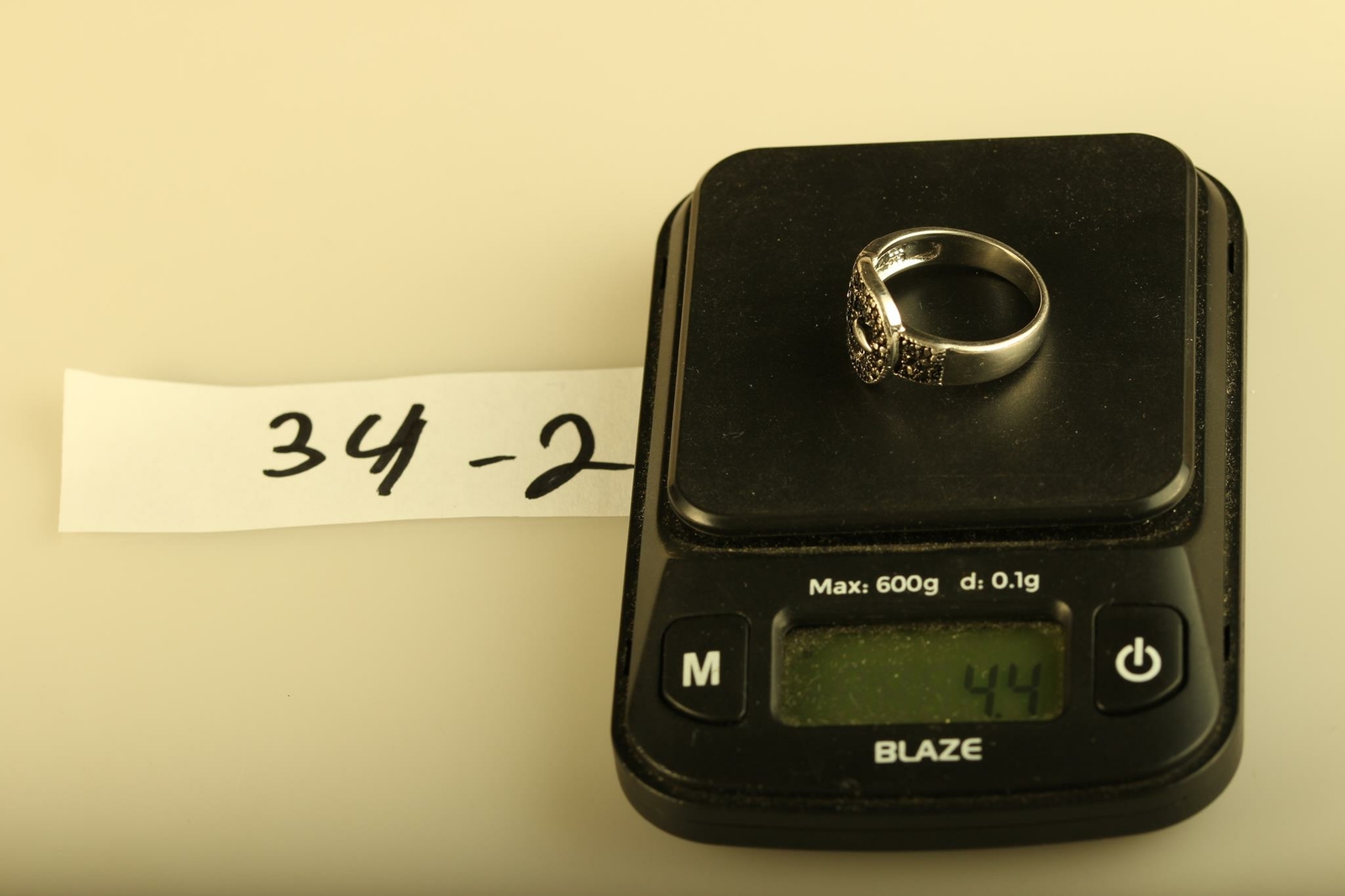 Vintage Sterling Victoria Townsend DBJ Genuine Black Diamond Belt Ring sz 7 1/4