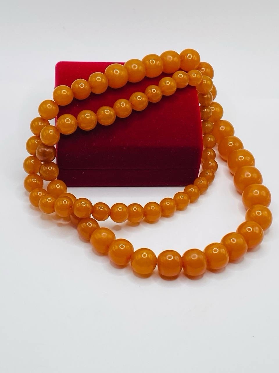 Vintage Soviet Amber Beads Necklace Kaliningrad 64 grams