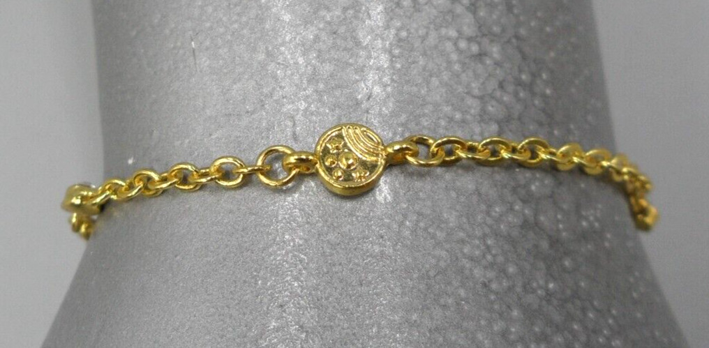 Celestial Station Chain Bracelet Dainty Rainbow Sun Stars Crystal Charm Gold Tn