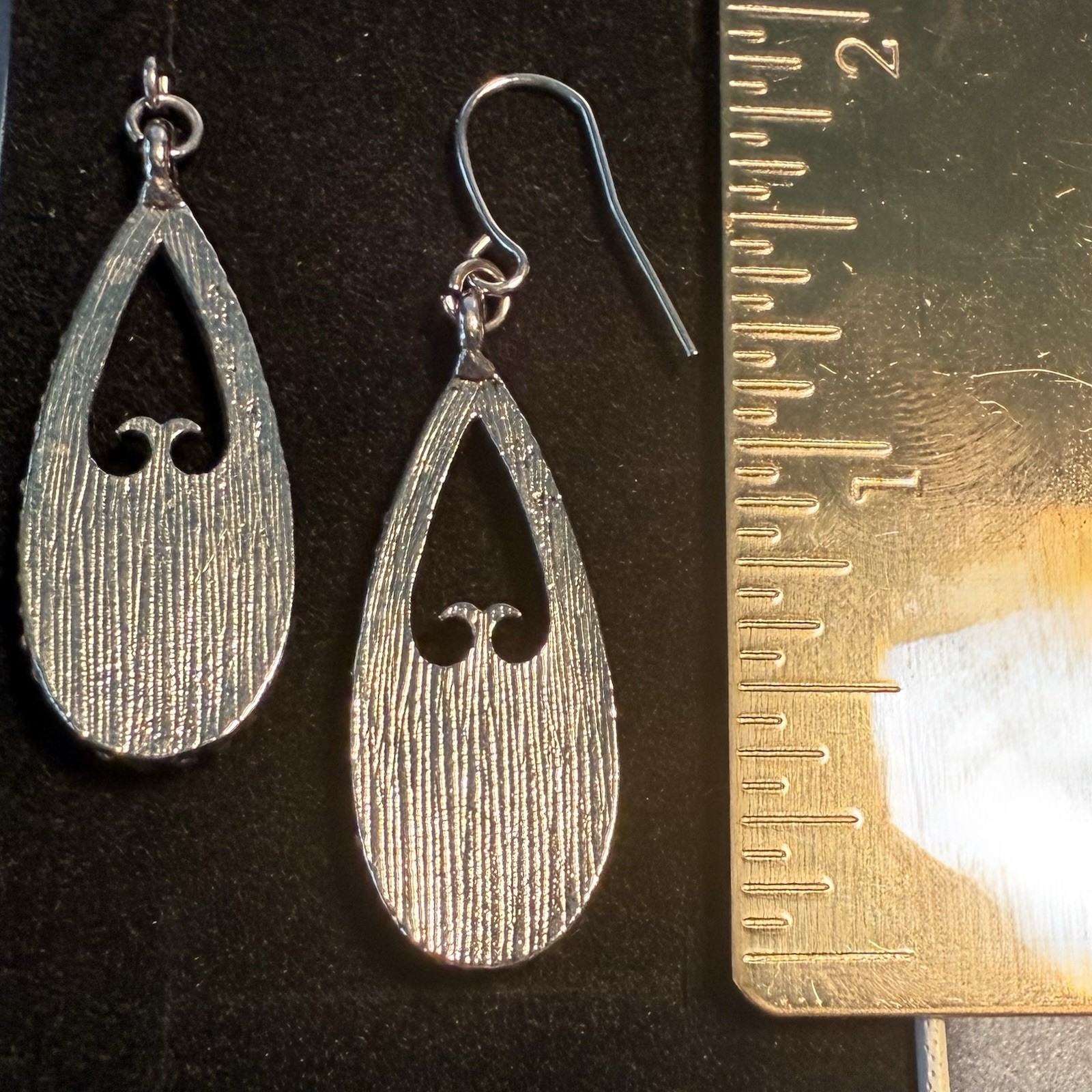 Vintage 925 Sterling Silver Oval Cabachon Amethyst Drop Dangle Earrings
